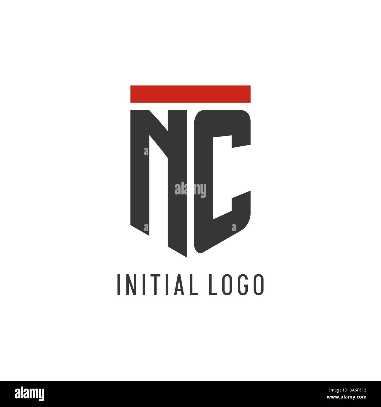 NC-Initial-Esport-Logo mit einfacher Vektorgrafik im Shield-Design Stock Vektor