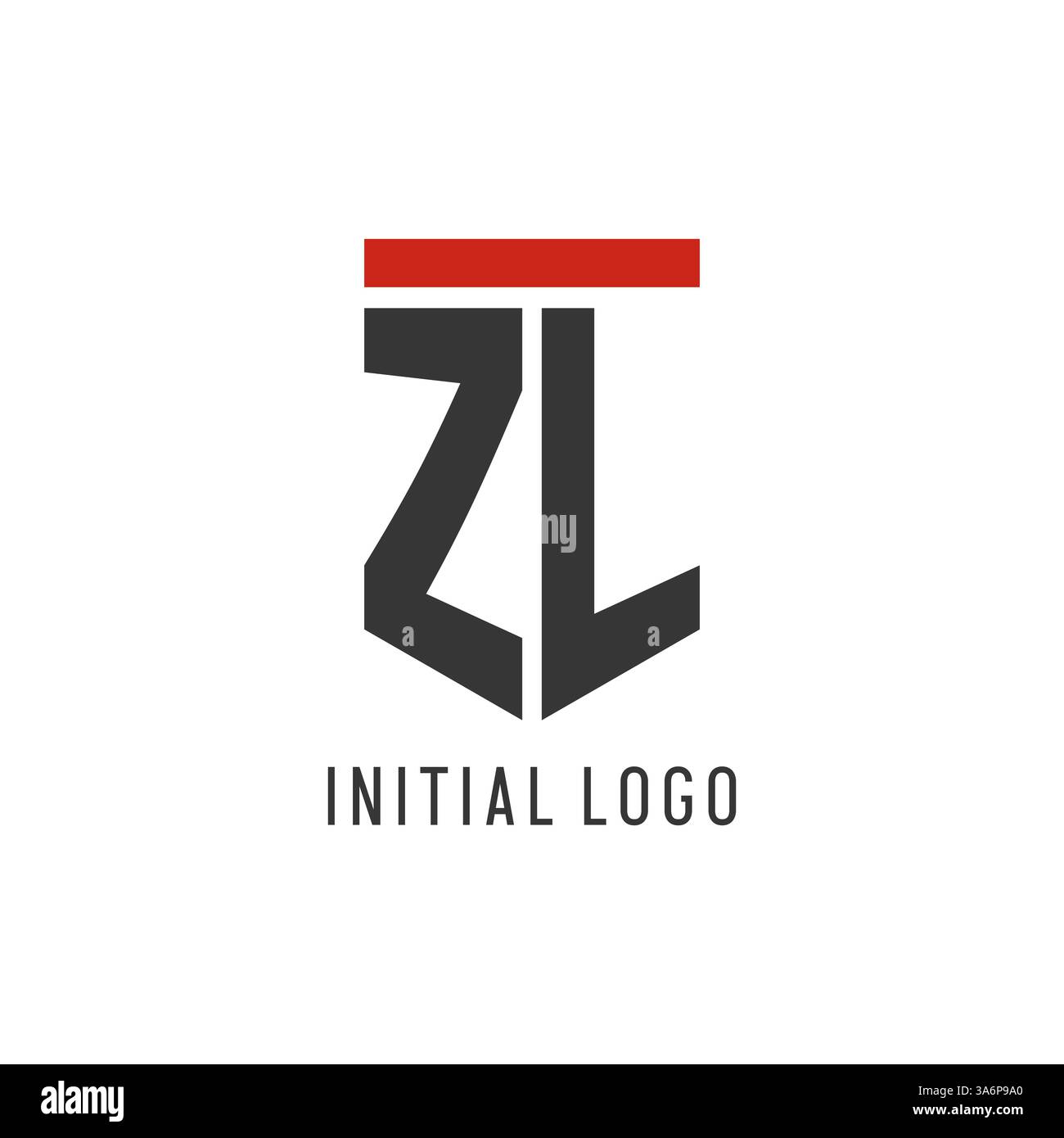ZL anfängliches Esport-Logo mit einfacher Vektorgrafik im Shield-Design Stock Vektor