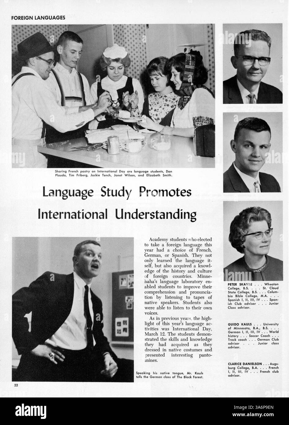 Das Geweih Jahrbuch 1964 der Minnehaha Academy dokumentiert die akademischen und außerschulischen Höhepunkte des Schuljahres 1963-1964, einschließlich Schüleraktivitäten und Leichtathletik. Stockfoto