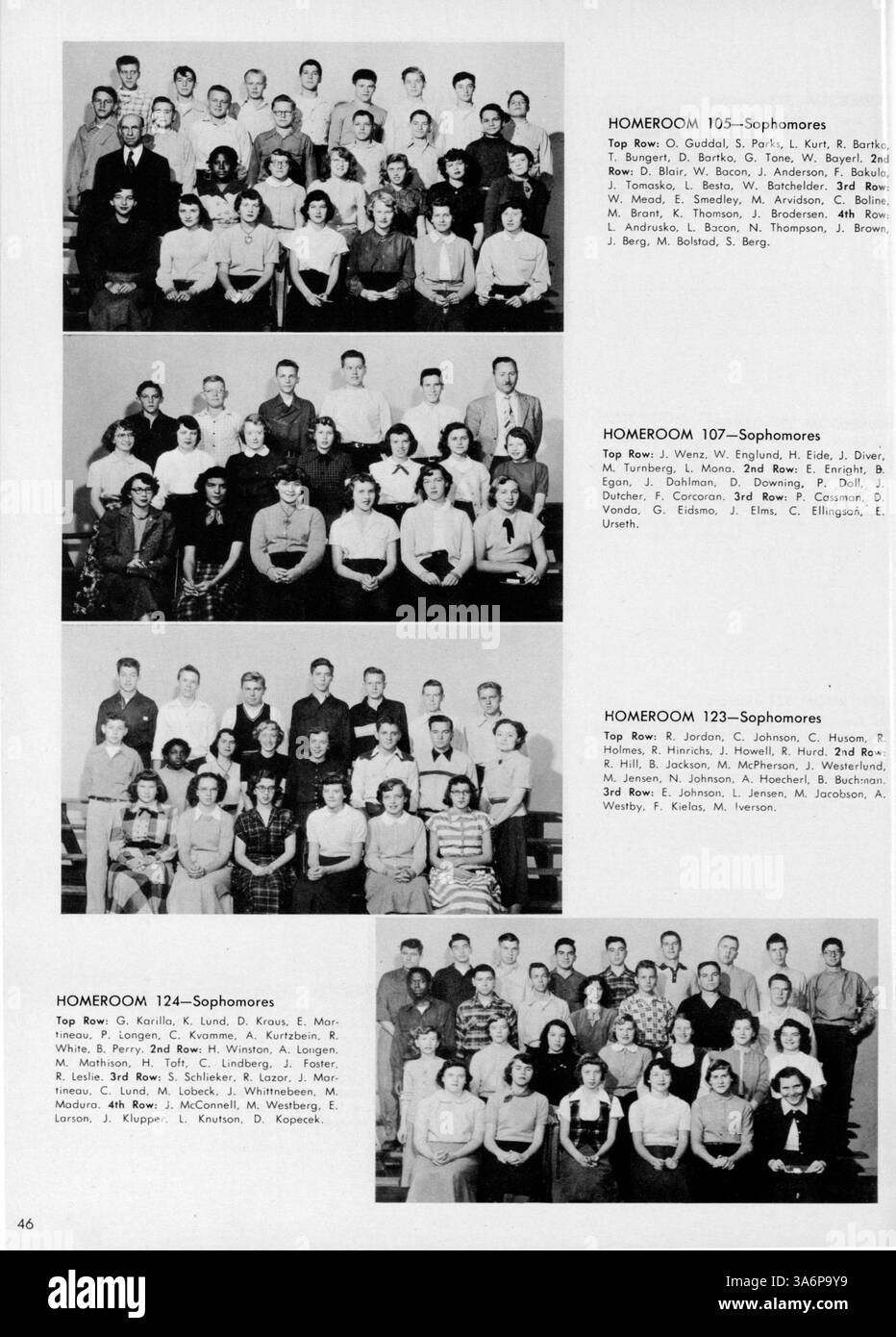 Das South High Yearbook 1951, „Tiger“, spiegelt das akademische und soziale Umfeld des Schuljahres 1950–1951 wider und zeigt Porträts von Schülern und Lehrern, Schulclubs, Sportmannschaften und Veranstaltungen. Sie hebt die Rolle afroamerikanischer Studenten im kulturellen und akademischen Leben der South High hervor. Stockfoto