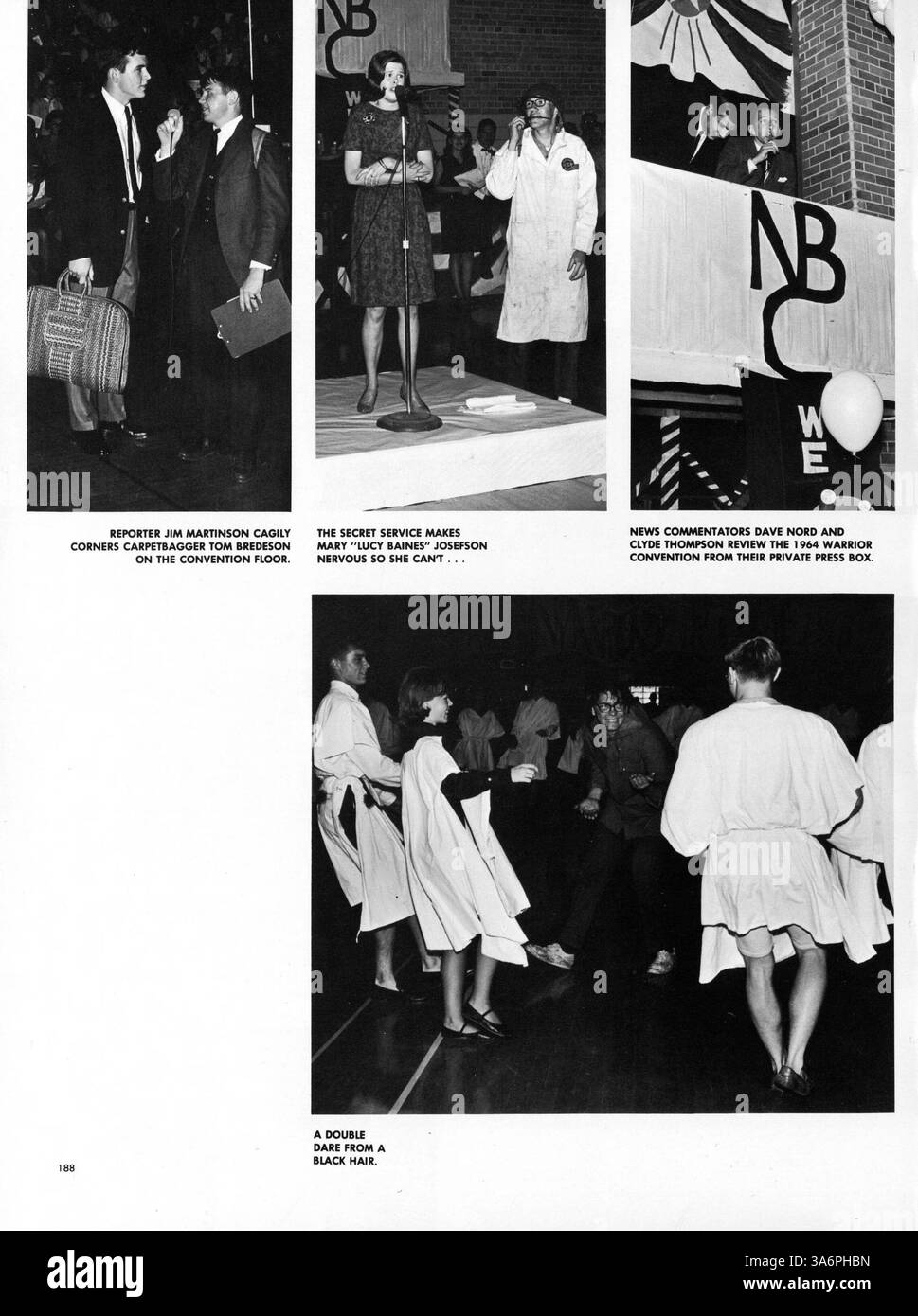 Das Hopkins High Yearbook 1965 dokumentiert die akademischen, sportlichen und außerschulischen Höhepunkte der Schule und hält Momente aus dem Schuljahr 1964-1965 fest. Stockfoto