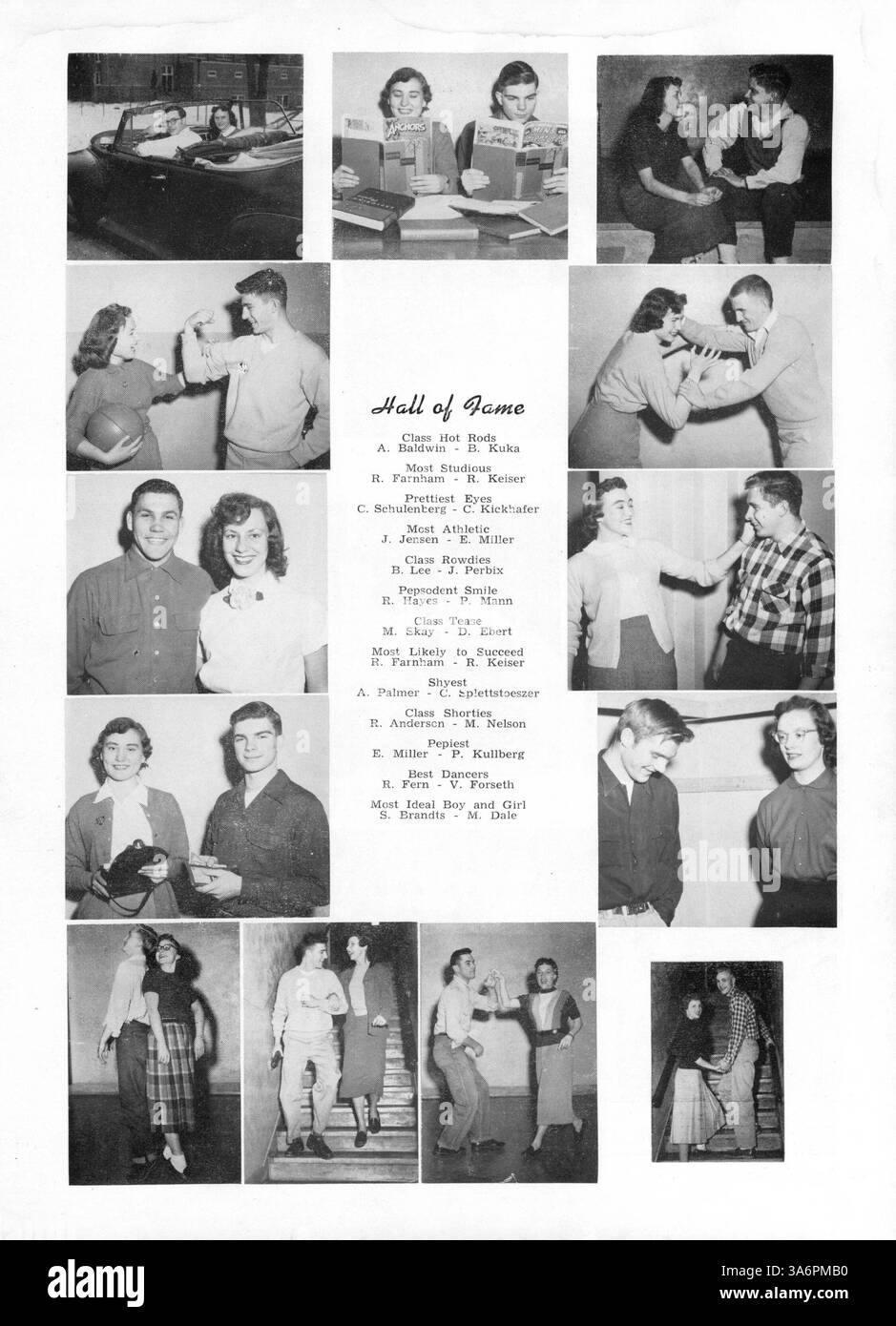 Das Mohian Jahrbuch 1953 dokumentiert die akademischen, sportlichen und außerschulischen Höhepunkte des Schuljahres 1952-1953 an der Mound High School. Stockfoto