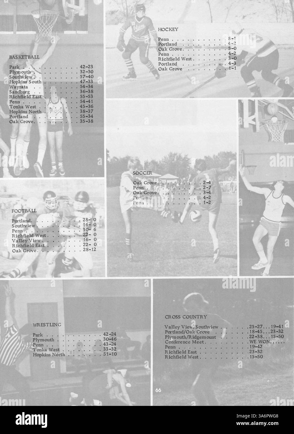 In diesem Jahrbuch werden die Aktivitäten der Schüler, Sportarten und Veranstaltungen im Olson Jr. erfasst Hoch im Jahr 1973, das akademische Jahr 1972-1973 hervorhebt. Stockfoto