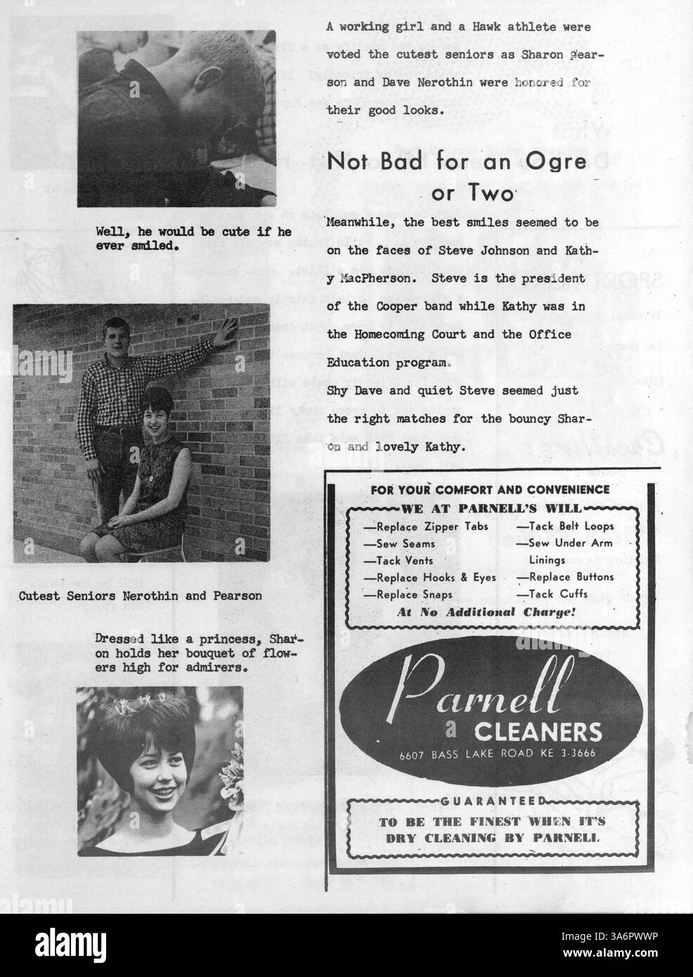 Talons '66 präsentiert eine visuelle Aufzeichnung des Schuljahres 1965-1966 an der Cooper High School, einschließlich Leichtathletik, Clubs und bedeutenden Schülerleistungen. Stockfoto