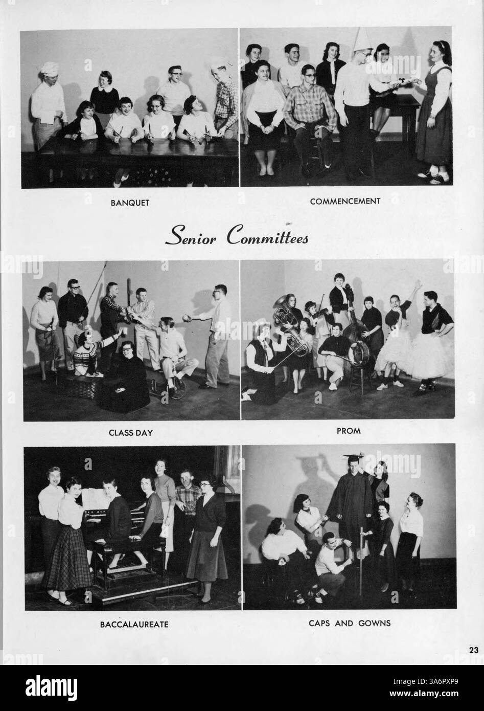 Das Jahrbuch „Cardinal“ der Marshall High School aus dem Jahr 1957 spiegelt die akademischen, sportlichen und außerschulischen Höhepunkte der Schule während des Schuljahres 1956-1957 wider. Stockfoto