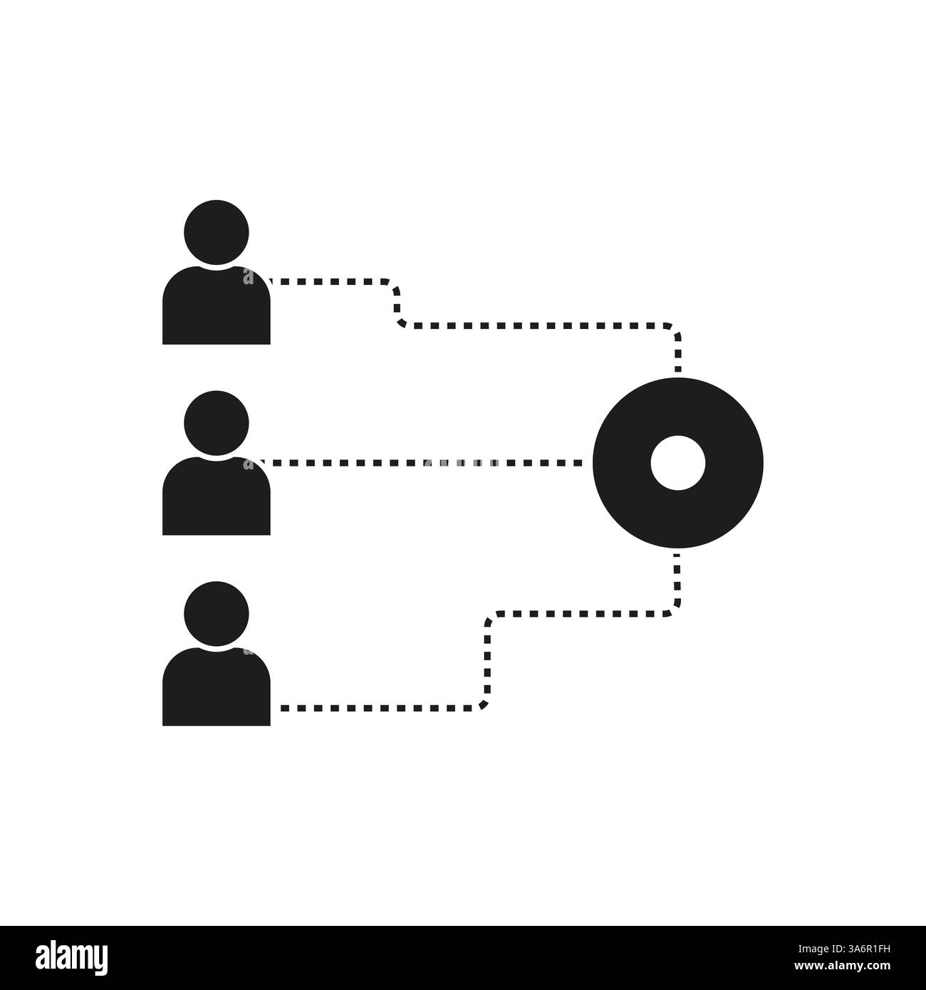 Symbol für menschliche Verbindung. Symbol für soziale Interaktion. Grafik „Verknüpfte Personen“. Vektorabbildung. Stock Vektor