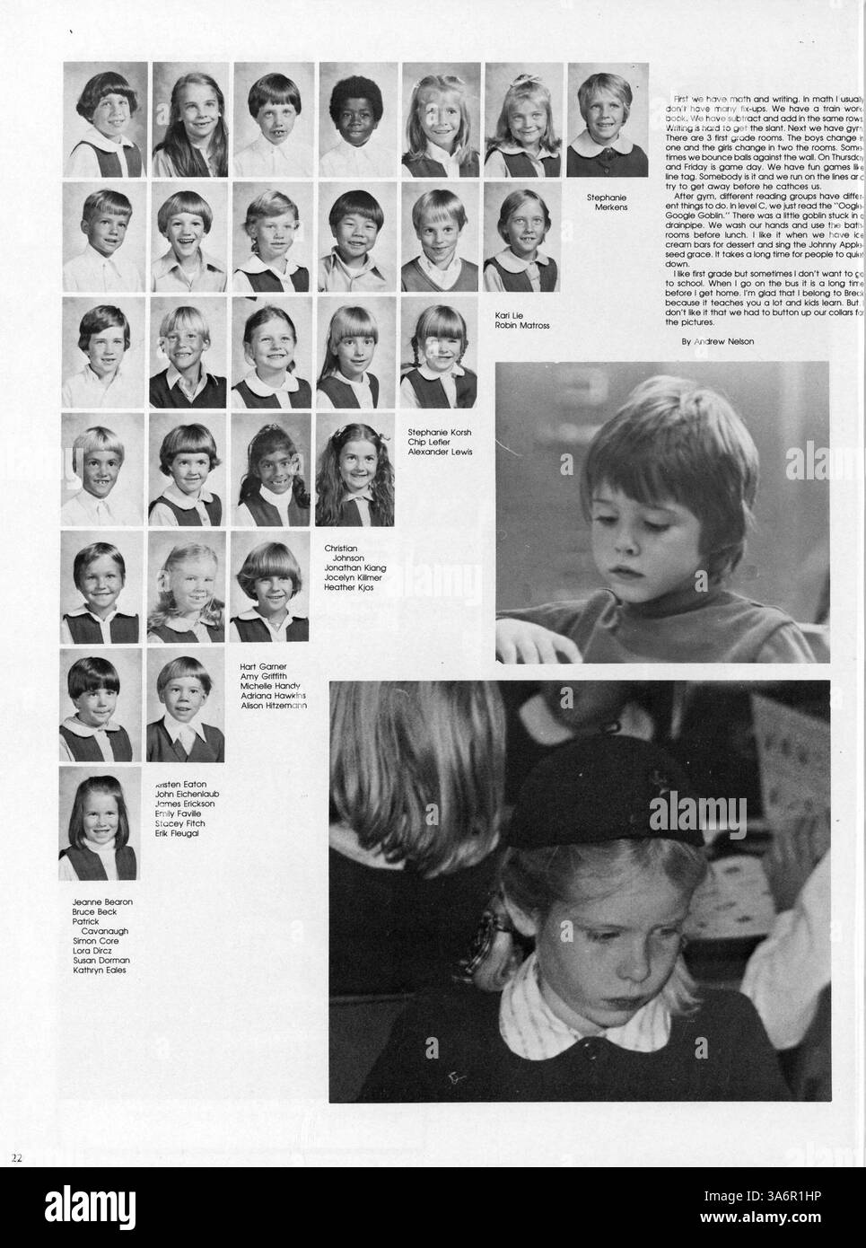 Dieses Jahrbuch von Breck Mustang 1982 beleuchtet die Schüler, Lehrkräfte, Sportmannschaften und außerschulischen Aktivitäten des Schuljahres 1981-1982 an der Breck School. Stockfoto