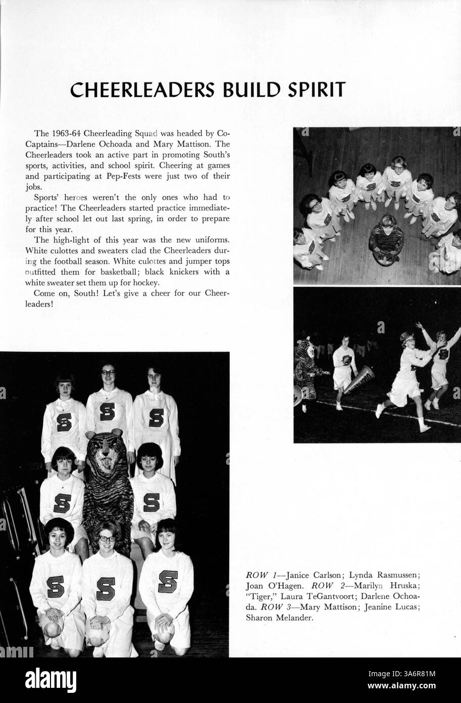Das Tiger Yearbook 1964 der South High School dokumentiert die wichtigsten Aktivitäten des Schuljahres 1963-1964, darunter Sport, Akademiker und Vereine. Das Jahrbuch beleuchtet die Auswirkungen afroamerikanischer Schüler in der High School Community. Stockfoto