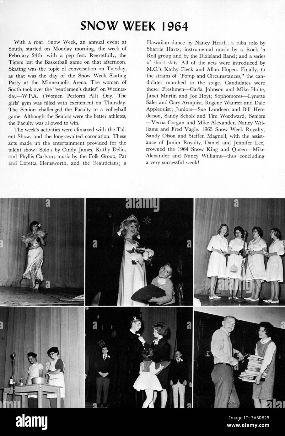 Das South High Yearbook 1964, Tiger, dokumentiert das Leben der Studenten, einschließlich akademischer Leistungen, Leichtathletik, Clubs und andere Veranstaltungen des Schuljahres 1963-1964. Sie hebt auch die bedeutende Rolle der afroamerikanischen Schüler im kulturellen und akademischen Umfeld der Schule hervor. Stockfoto