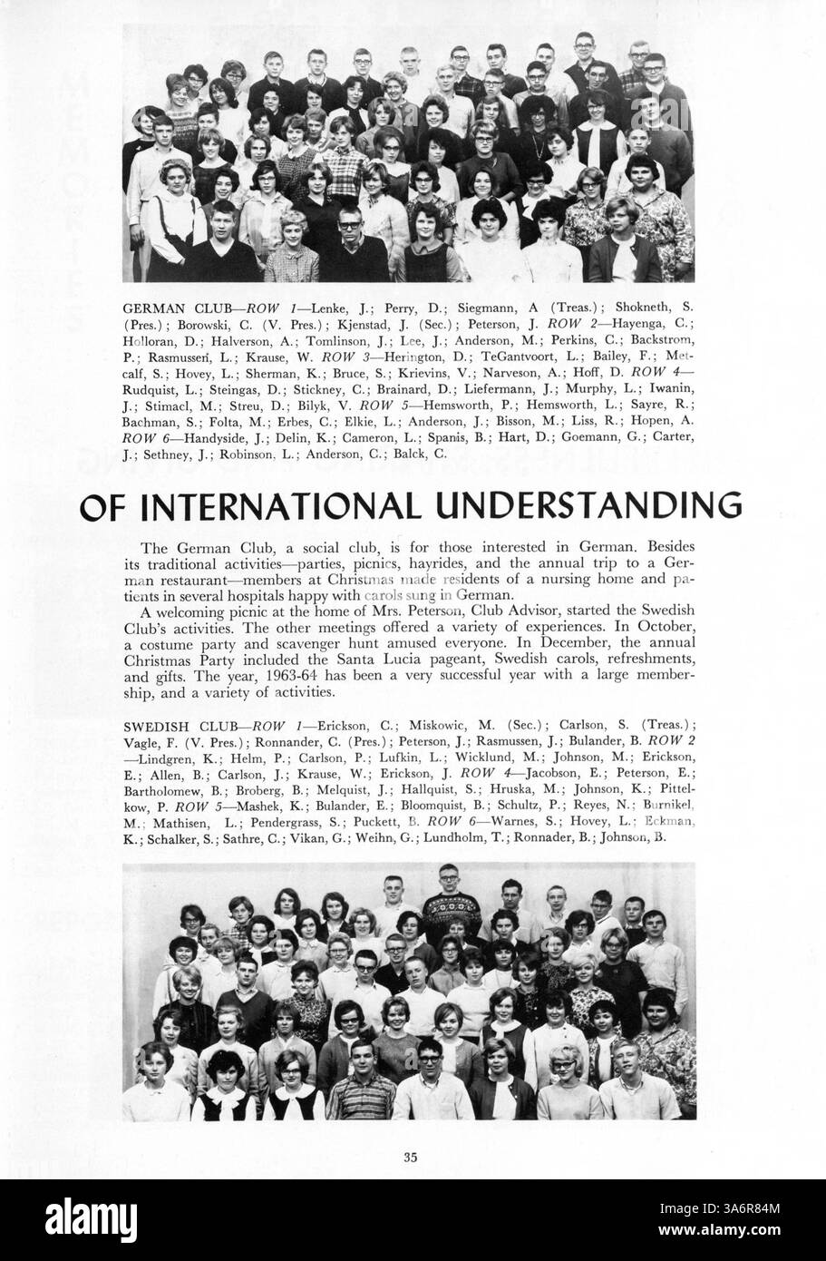 Das Tiger Yearbook von der South High School 1964 dokumentiert wichtige Schulereignisse wie akademische Leistungen, Leichtathletik und außerschulische Aktivitäten. Sie unterstreicht die Rolle afroamerikanischer Schüler bei der Gestaltung der Schulgemeinschaft im Schuljahr 1963-1964. Stockfoto