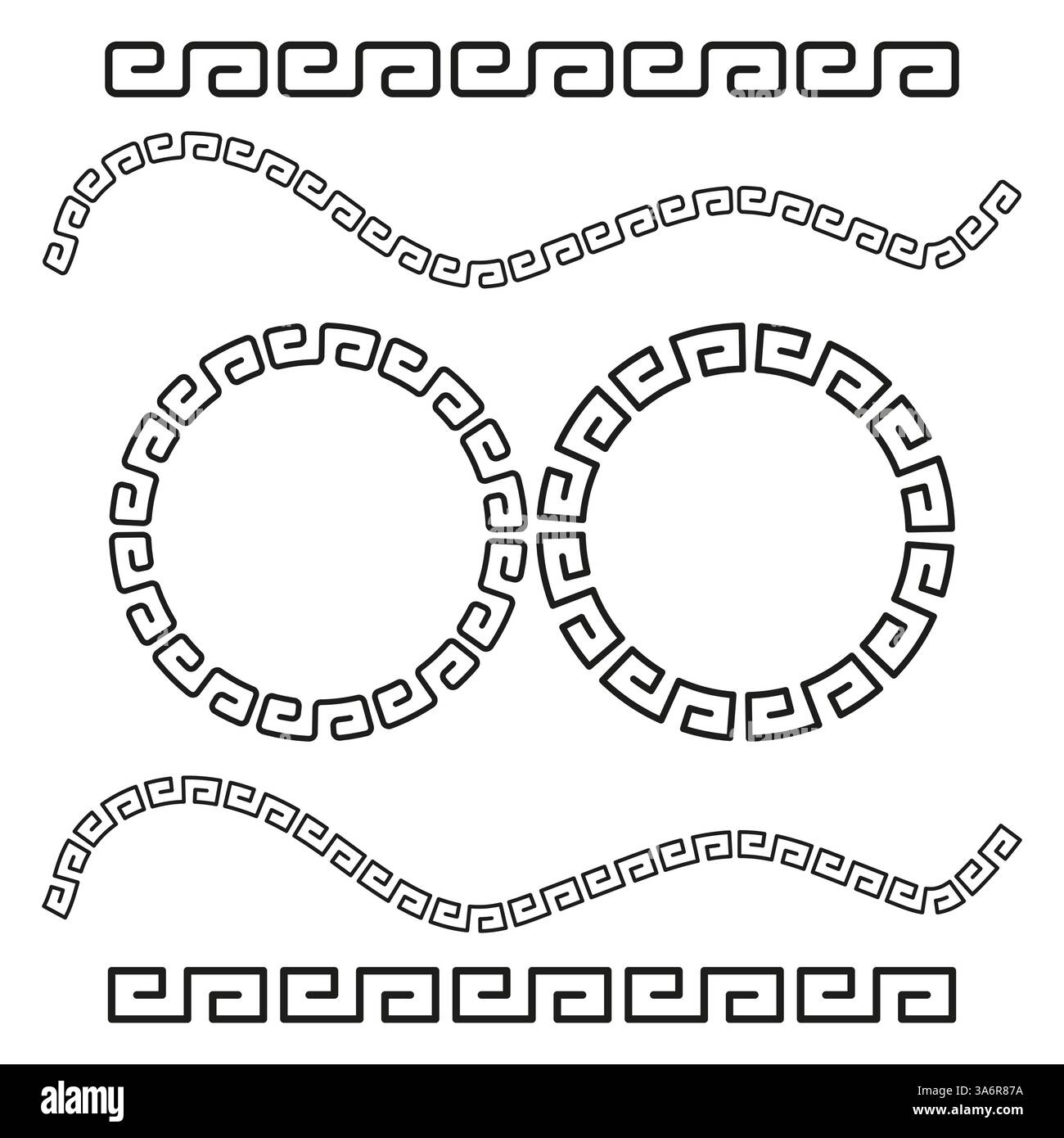 Griechisches Mustersymbol. Dekorative antike Borte. Traditioneller Mäandervektor. Klassisches Design. Stock Vektor