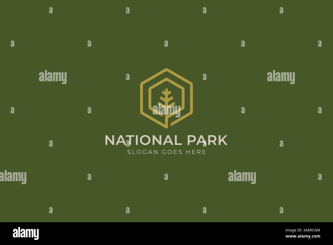 National Park-Logo mit Holz- und Naturelementen Stock Vektor
