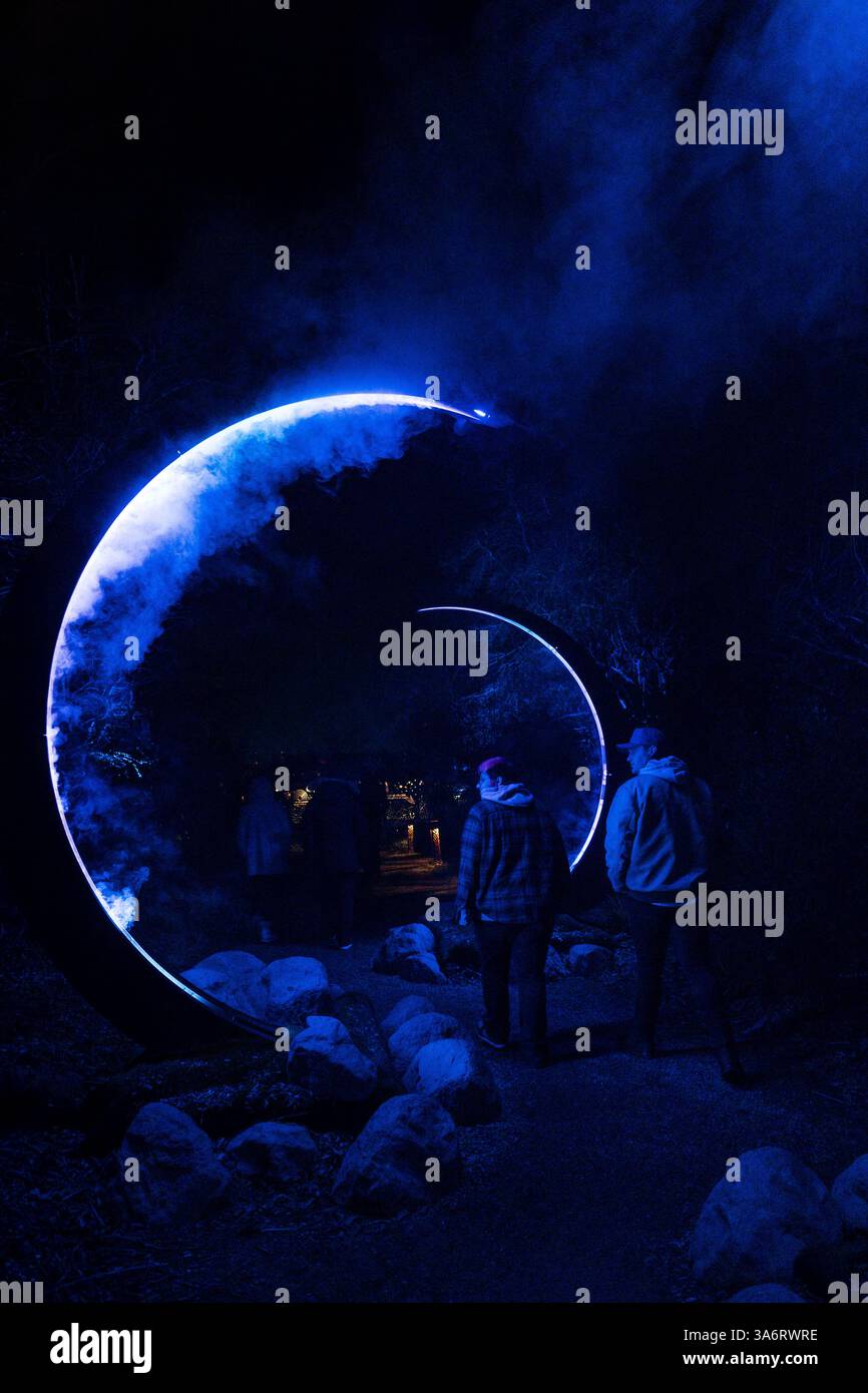 Seattle, USA. Januar 2025. Der atemberaubende Astra Lumina Walk in den Chinesischen Gärten im Westen von Seattle. Stockfoto