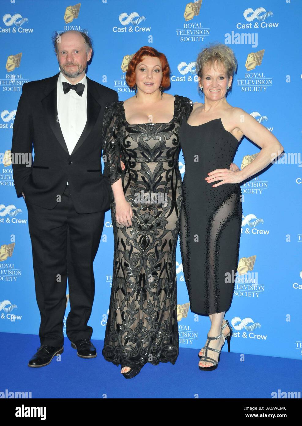 London, Großbritannien. März 2025. Nicholas Asbury, Sophie Willan und Lorraine Ashbourne bei den Royal Television Society (RTS) Programme Awards 2025, JW Marriott Grosvenor House Hotel, Park Lane, am Dienstag, den 25. März 2025 in London, England, Großbritannien. CAP/CAN © CAN/Capital Pictures Credit: Capital Pictures/Alamy Live News Stockfoto