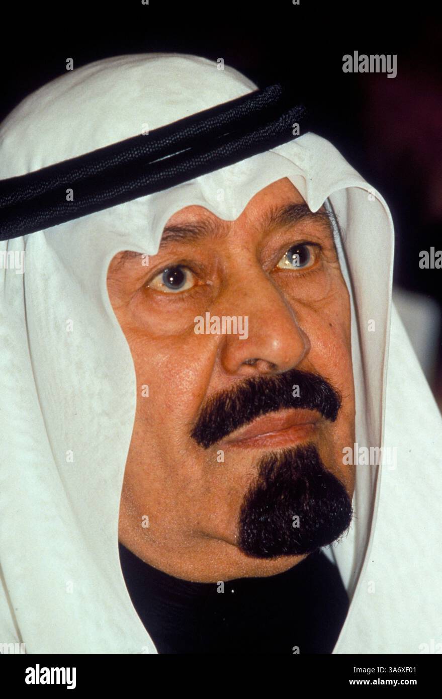 4. November 1987; Amman, JORDANIEN; arabischer Kronprinz ABDULLAH BIN ABDUL AZIZ al SAUD auf dem Gipfeltreffen in Amman. Stockfoto