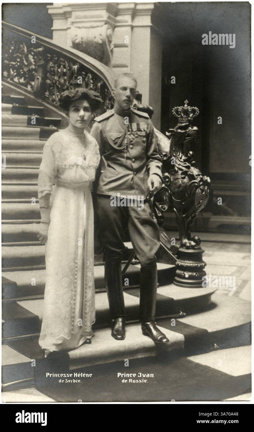27. Juli 2014 - Prinz Johannes Konstantinowitsch oder Prinz Iwan (1886-1918)von Russland, mit Ehefrau, Prinzessin Helen von Serbien, Porträt, um 1914 (Foto: © Glasshouse/ZUMA Wire) Stockfoto