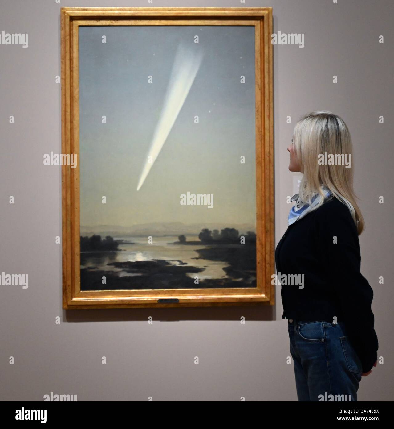 Die erste britische Ausstellung von Mexikos beliebtem Künstler José María Velasco. Velasco, der im 19. Jahrhundert in Mexiko arbeitete, war ein Mann von vielen Interessen. Er war fasziniert von den Fortschritten in der Geologie, der Archäologie seines Heimatlandes, der Erforschung der lokalen Flora und der zunehmenden Industrialisierung. Er malte die weitläufigen Landschaften des Tals von Mexiko, der Heimat des modernen Mexico City, mit exquisiten Details. Sein beeindruckender Panoramablick auf das Tal offenbart Anspielungen auf Mexikos historische Vergangenheit und seine sich schnell modernisierende Gegenwart. Stockfoto