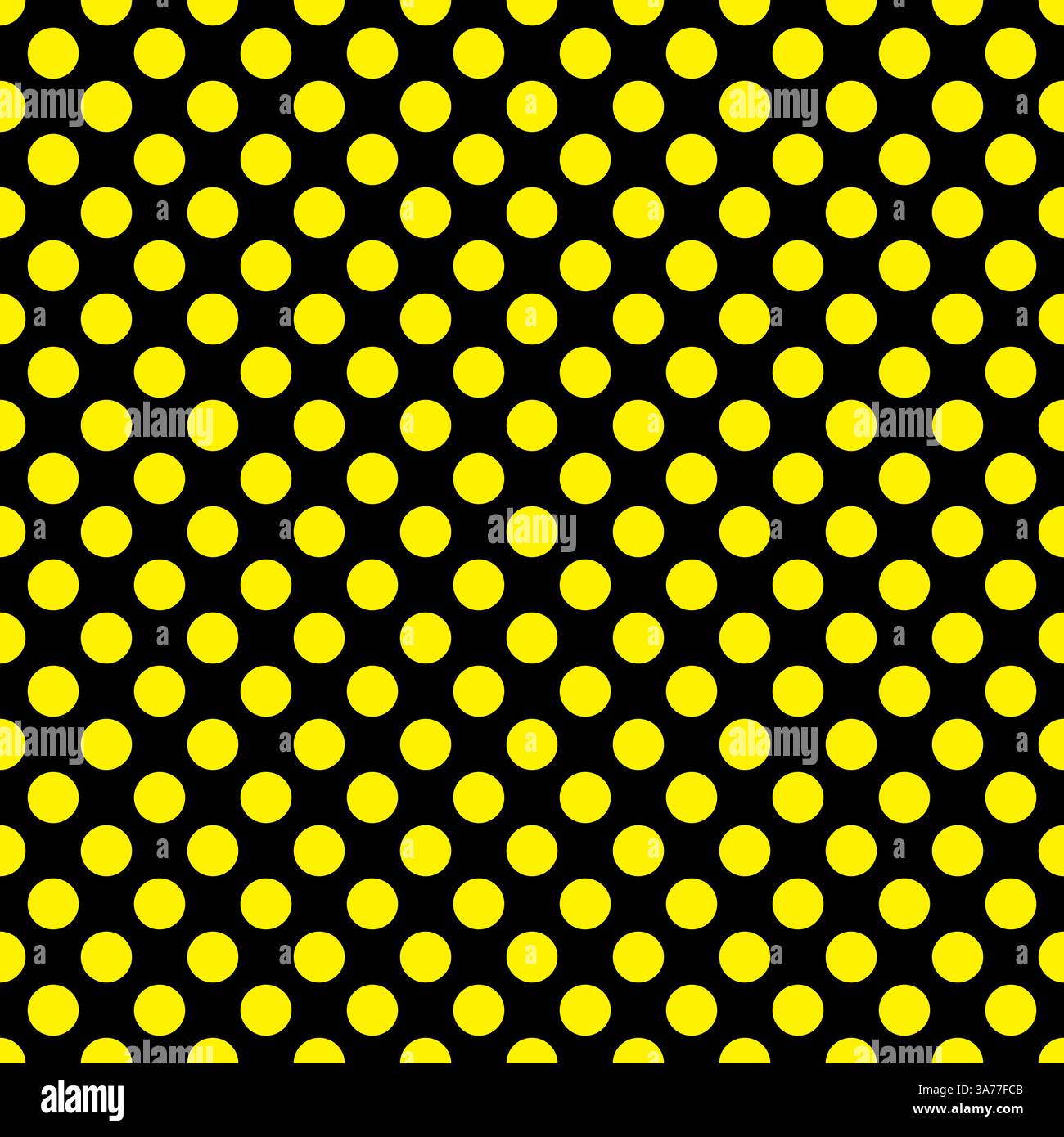 Schöne nahtlose Vektor gelbe Polka Dots Muster auf schwarzem Hintergrund, Tapete, Textur, Web, Blog, Druck- oder Grafikdesign. Stock Vektor