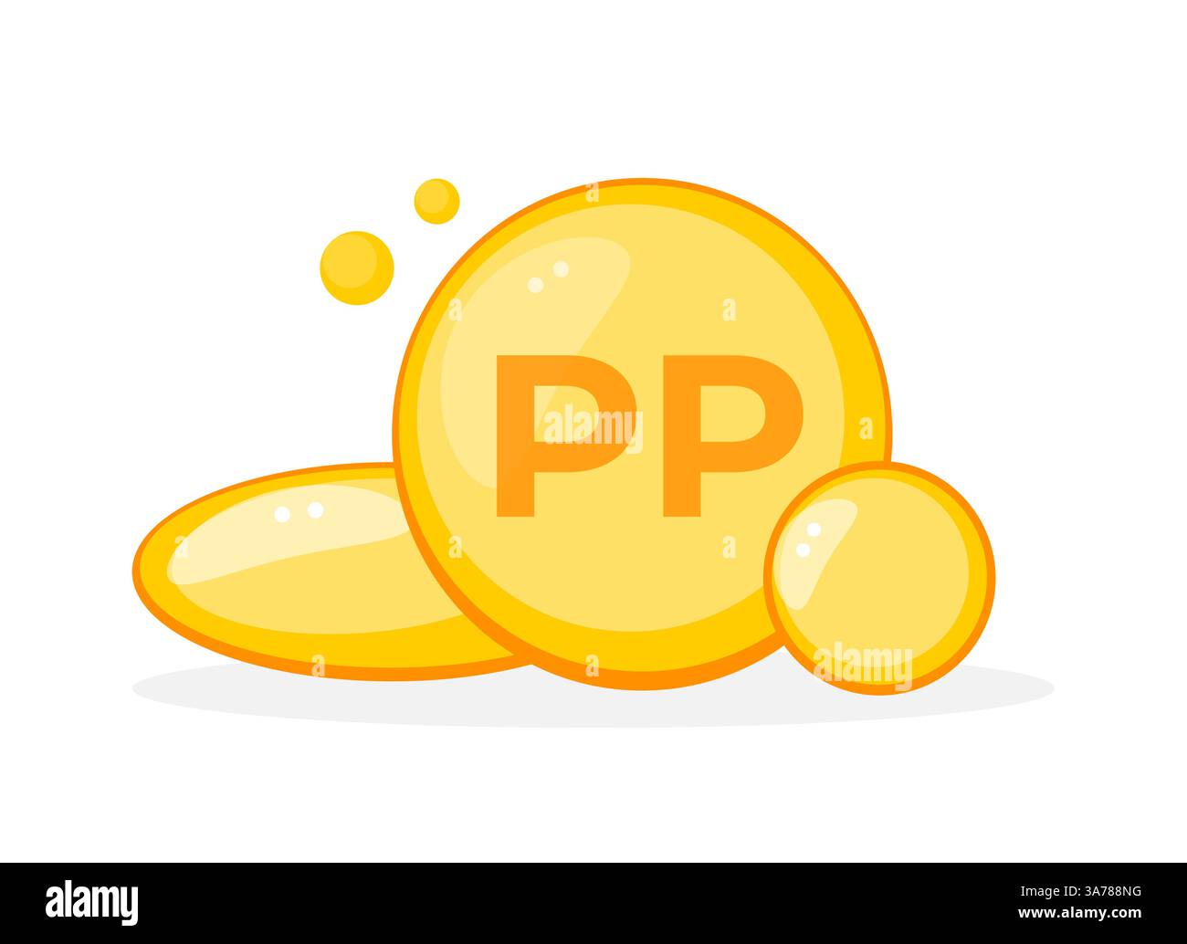 Vitamin B3 Niacin, auch bekannt als Vitamin PP Kapseln Illustration für Stoffwechselfunktion und Hautgesundheit Stock Vektor