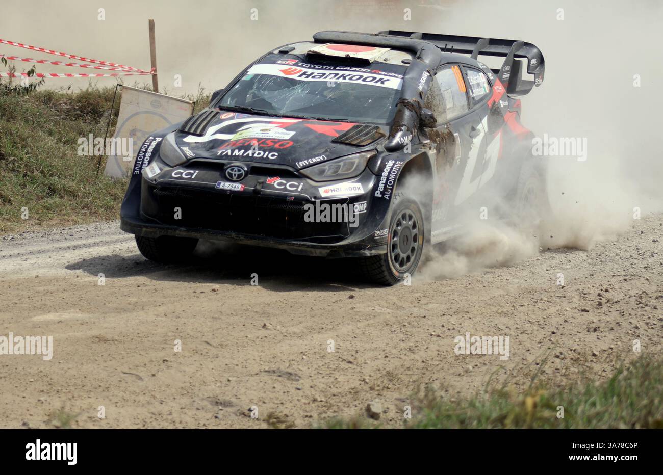 Am fünften Tag der FIA-Rallye, Motorsport Rallye, Safari Rallye Kenia, 23. März 2025, der letzten Etappe, Leistungsstufe, wurde gehalten. Die Stockfoto
