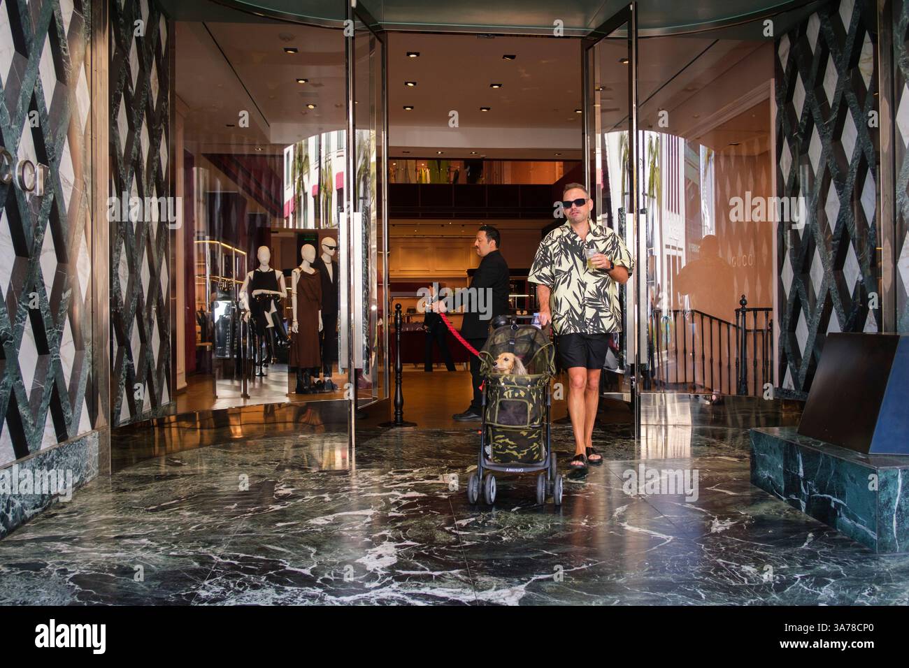 Gucci Store, Rodeo Drive, Beverly Hills, Los Angeles, Kalifornien, Vereinigte Staaten von Amerika Stockfoto