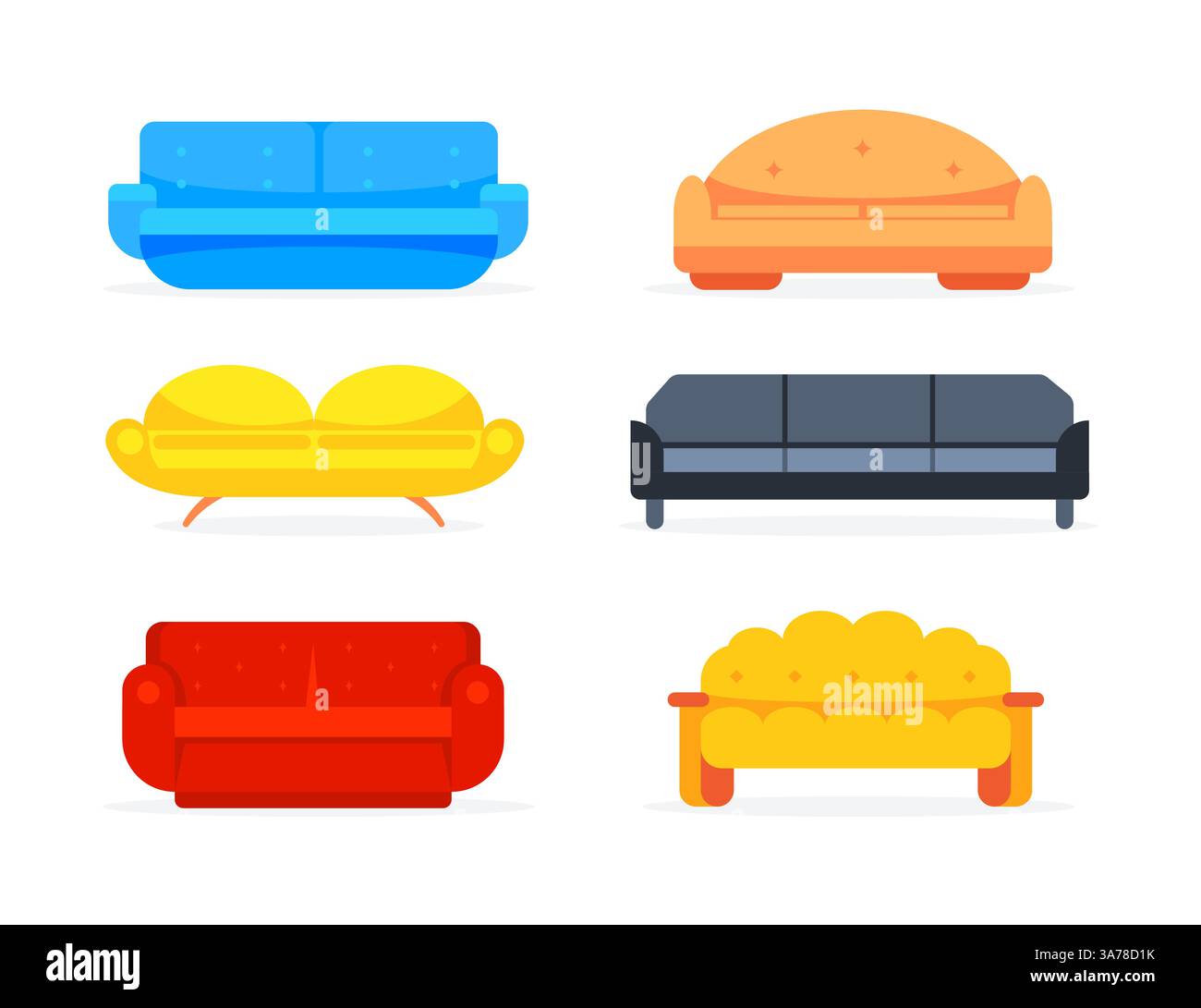 Bequemes Sofa. Innenmöbel. Wohnzimmermöbel Stock Vektor