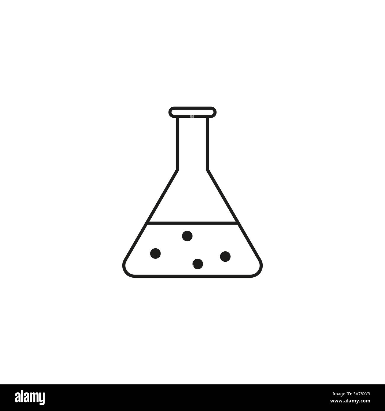 Symbol für Laborkolben. Symbol für chemische Experimente. Form der wissenschaftlichen Ausrüstung. Vektorabbildung. Stock Vektor