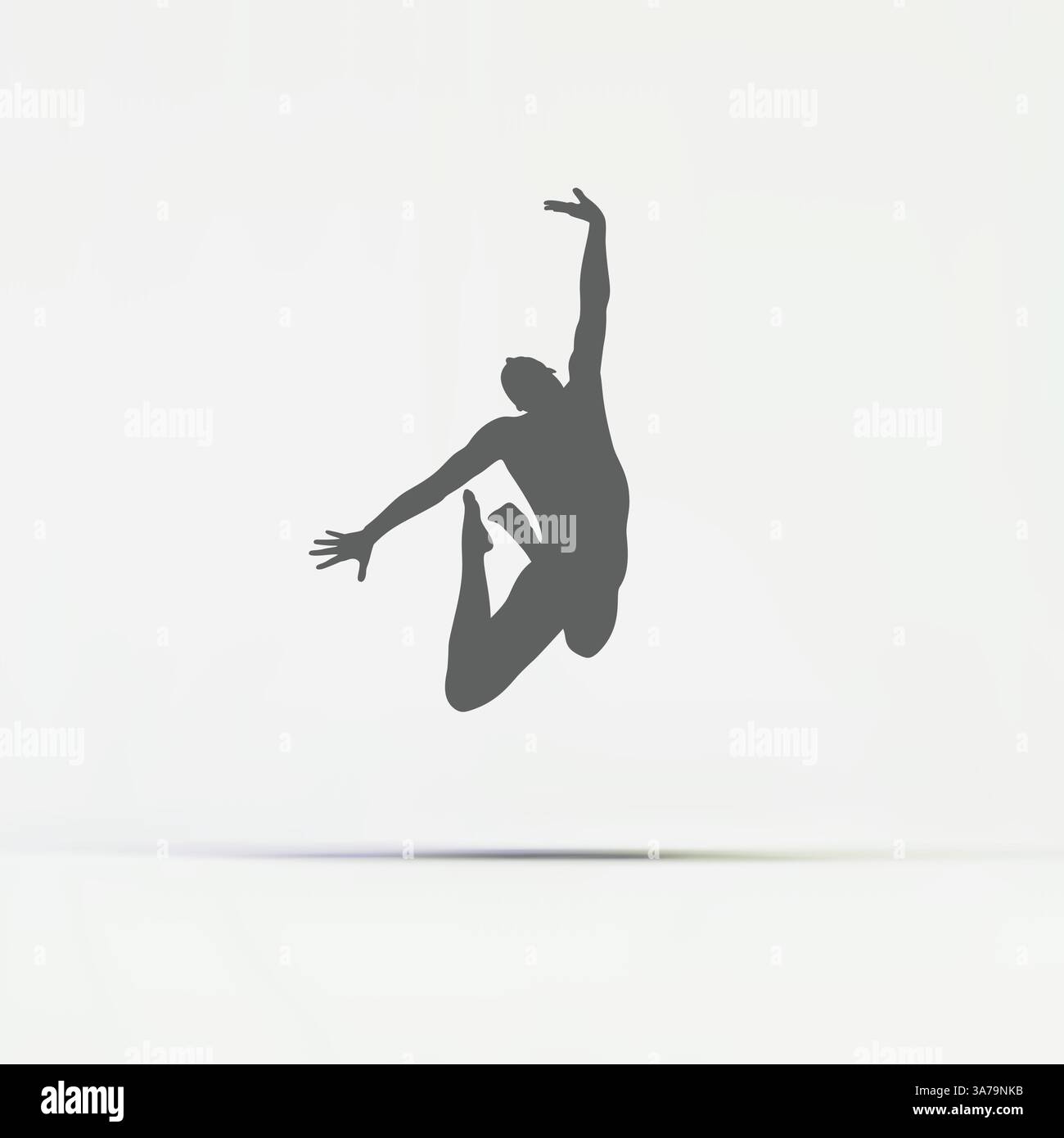 Gymnast. Silhouette einer Tänzerin. Gymnastik Aktivitäten für Icon Health und Fitness Community. Sport Symbol. Vector Illustration. Stock Vektor
