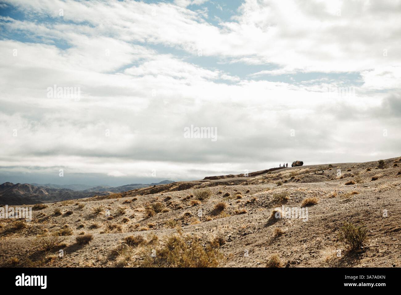 US-Marines mit 3rd Light Armored Reconnaissance Battalion, 1st Marine Division, I Marine Expeditionary Force, richteten ein kleines unbemanntes Luftsystem ein, das von der neu autorisierten N1 Archer Drohne während einer Show im Range 220, Marine Corps Air-Ground Combat Center, Twentynine Palms, Kalifornien, am 12. März 2025 verfolgt werden sollte. Die N1 Archer ist die erste FPV-Plattform, die für modulare Sprengköpfe auf der BlueUAS-Liste entwickelt wurde, die für den offiziellen Einsatz im Verteidigungsministerium zugelassen sind. Das sUAS-Showcase bot den Mitgliedern des gemeinsamen Dienstes die Möglichkeit, die Kontrollen und Fähigkeiten des N1 Archer zu erkunden. (U.S. Marine Stockfoto