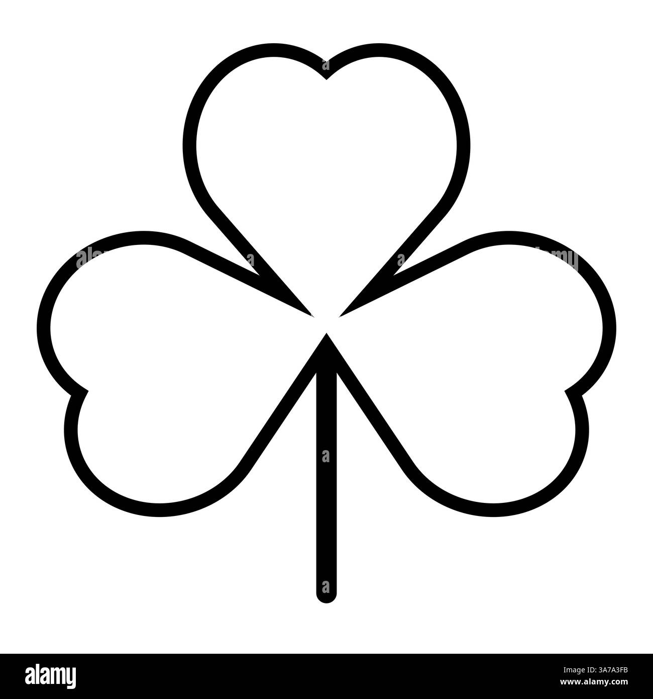 Shamrock Silhouette Symbol Icon Form, Vektor-Illustration von schwarz und weiß dreiblättrige Kleeblatt, isoliert auf weiß Stock Vektor