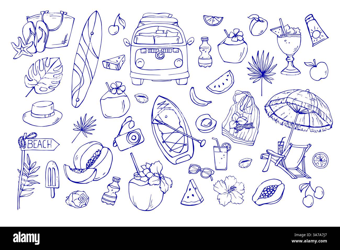 Entspannen Sie im Sommer am Strand Stock Vektor