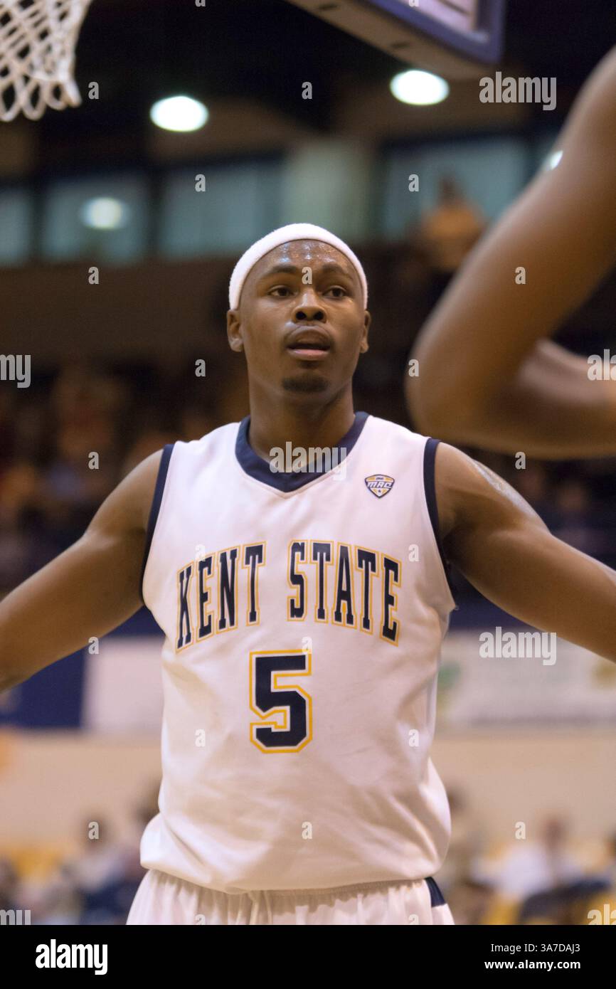 Jan. 2013 - Kent, Ohio, USA S - Kent State F CHRIS EVANS (5) in der ersten Halbzeit gegen Toledo. Die Toledo Rockets besiegten die Kent State Golden Flashes 70-58 im Spiel im MAC Center in Kent, Ohio. (Kreditbild: © Frank Jansky/ZUMAPRESS.com) Stockfoto
