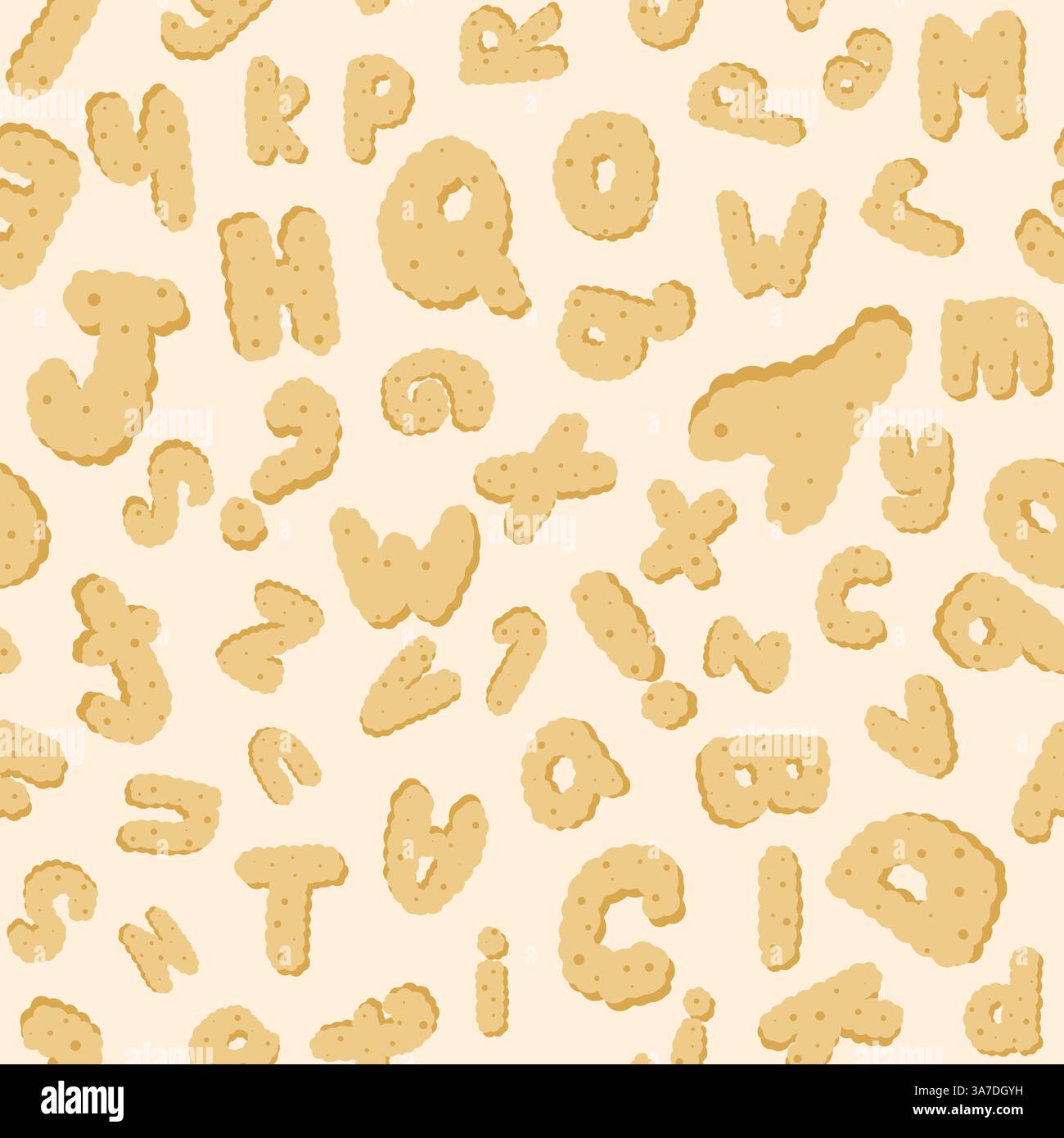 Nahtloses Muster für englische Buchstaben. Cracker Letters Hintergrund. Niedlicher Kinderdruck für Textilien, Papier, Verpackung, Design, Vektorgrafiken Stock Vektor