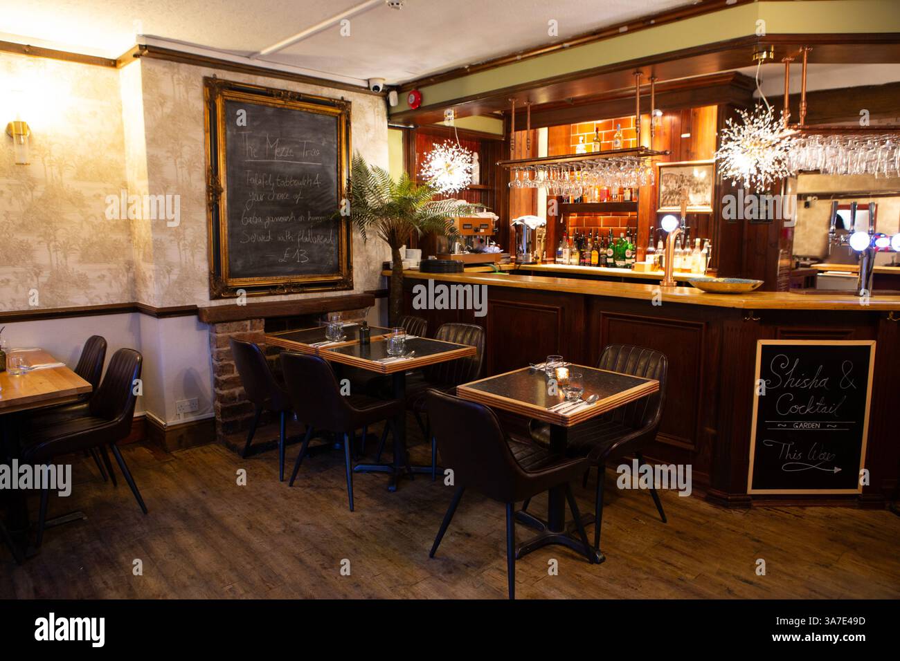 Das Familienrestaurant Yemen Heaven at 98 Walmgate in York, North Yorkshire. Jemen Heaven ist ein Restaurant aus dem Nahen Osten. Stockfoto