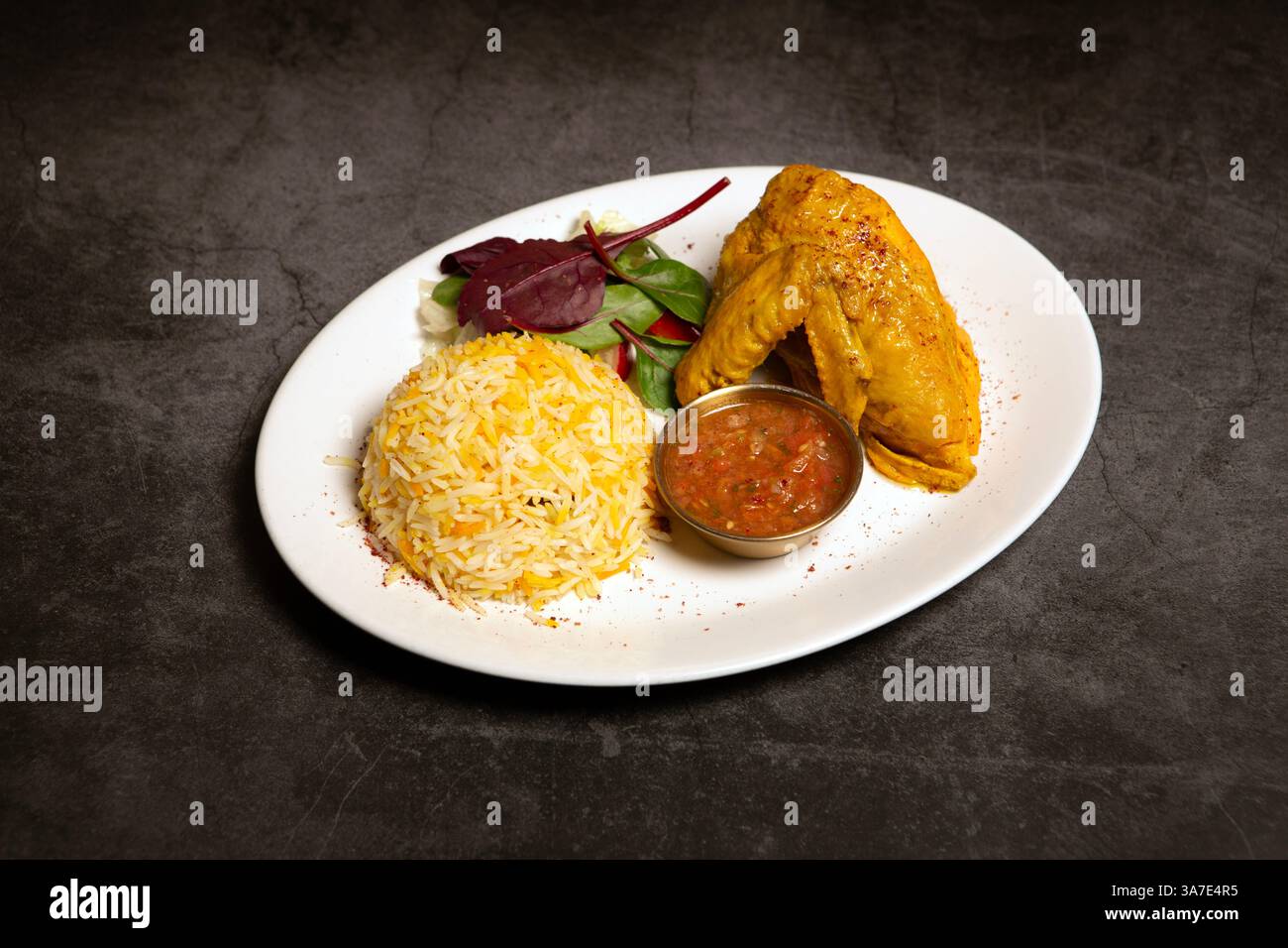 Chicken Mandi: Im familiengeführten Restaurant-Team im Yemen Heaven im 98 Walmgate in York, North Yorkshire. Jemen Heaven ist ein Restaurant aus dem Nahen Osten Stockfoto