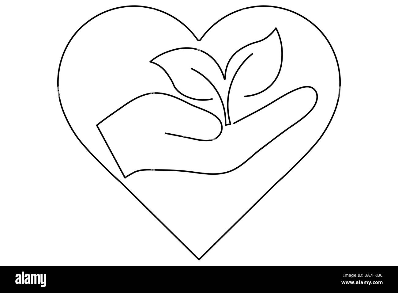 Ecology Sustainable Continuous One Line Art und Out Line Vektor Symbol Stock Vektor
