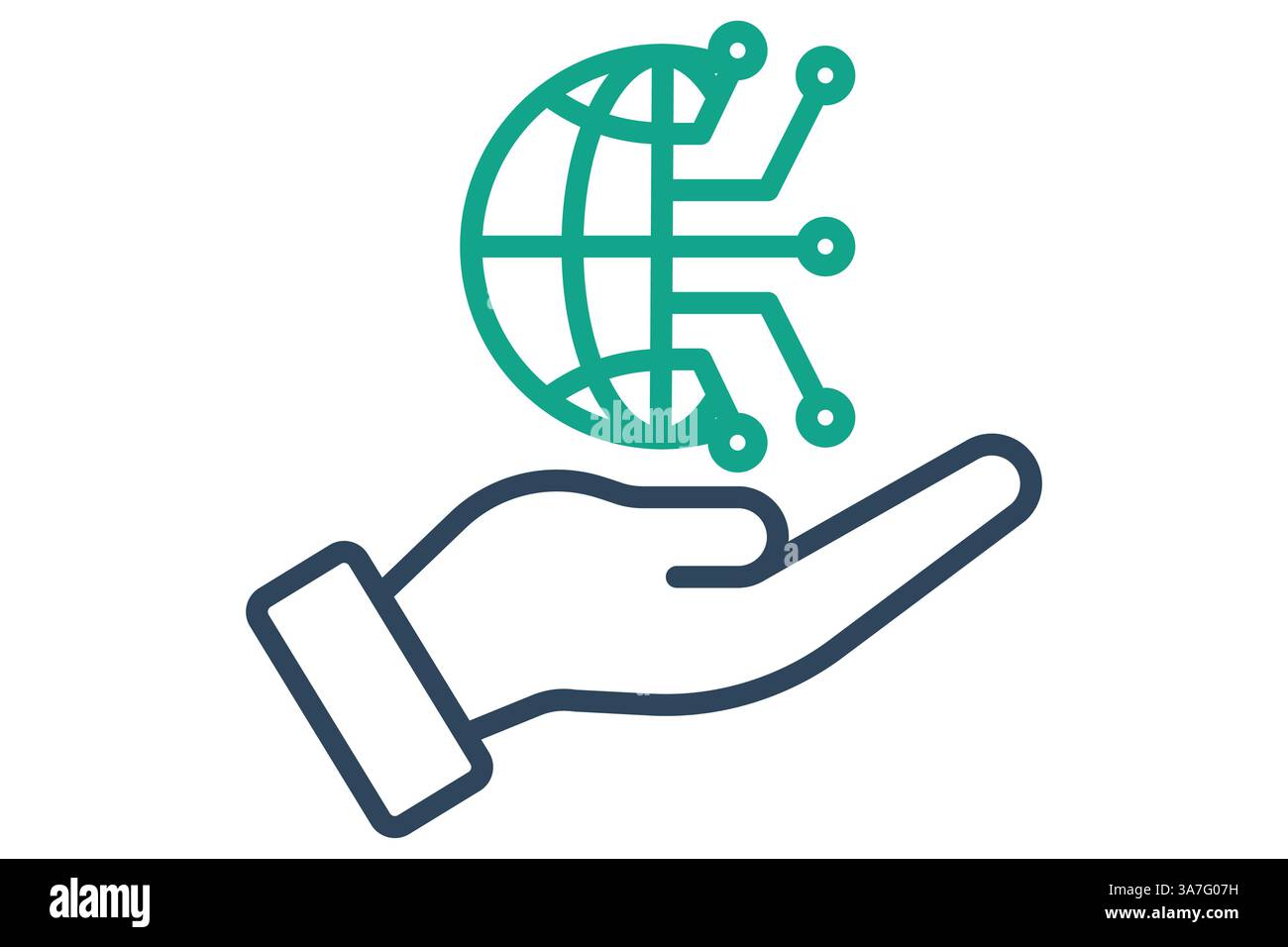 Symbol für digitales Asset. Liniensymbolstil. Symbol für digitales Marketing. Vektorillustration für Geschäftselemente Stock Vektor