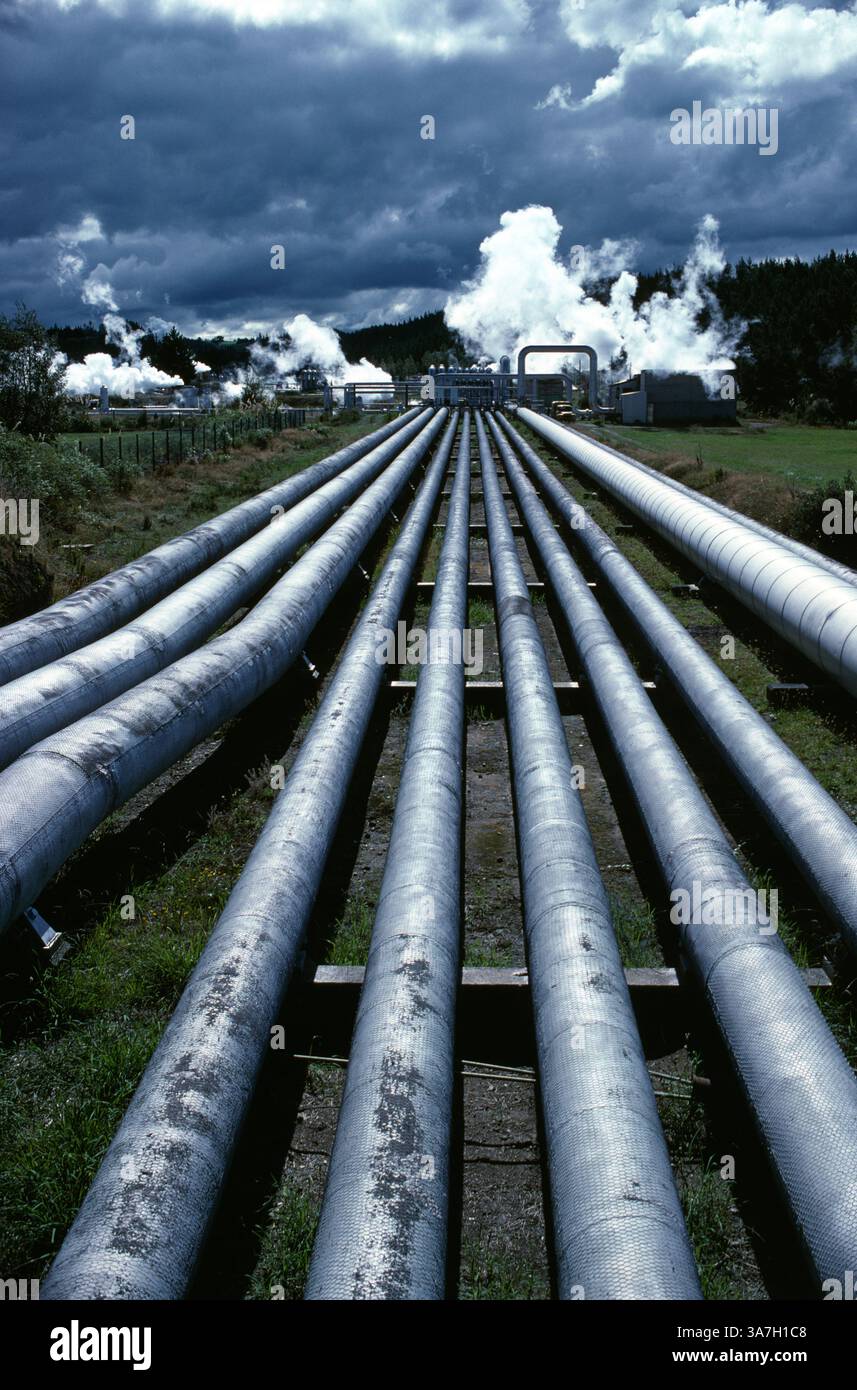 Neuseeland. Nordinsel. Taupo. Wairakei Geothermie-Station. Stockfoto