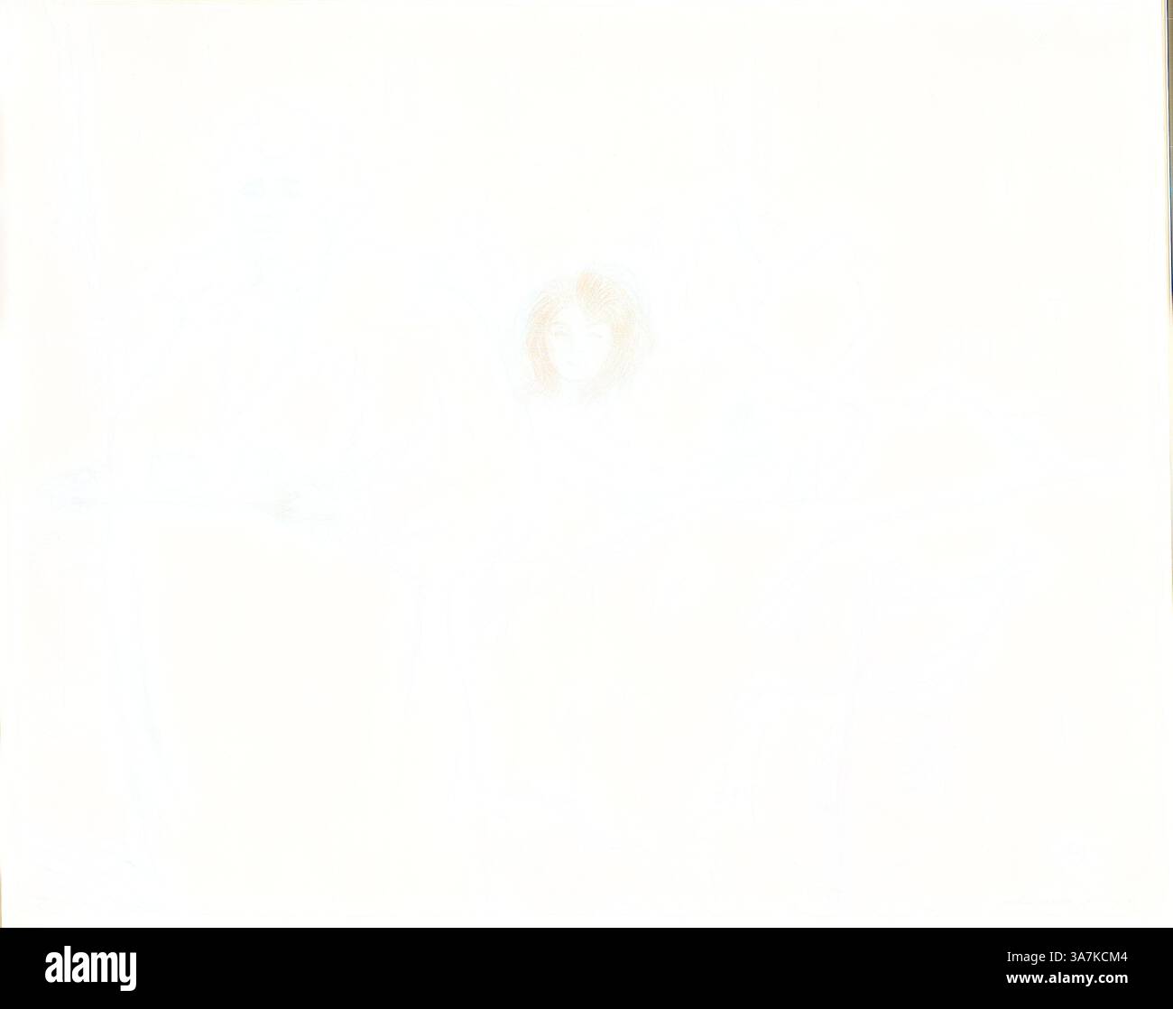 Eine sanfte, ätherische Szene mit abstrakten Figuren und sanften Linien, die ein Gefühl von Bewegung und traumhafter Qualität schaffen. Der Schwerpunkt zieht die Aufmerksamkeit mit einem subtilen Hauch von Wärme im umgebenden Licht auf sich., Klassische Kunst mit modernem Touch neu interpretiert von Artotop, Frau mit einem Tablett – Frühstück (Madame Baron und Mademoiselle Popo), Platte zwei aus Elles, 1896, Henri de Toulouse-Lautrec (Französisch, 1864-1901), herausgegeben von Gustave Pellet (Französisch, 1859-1919), wahrscheinlich gedruckt von Auguste Clot (Französisch, 1858-1936), Elfenbein Papier Stockfoto