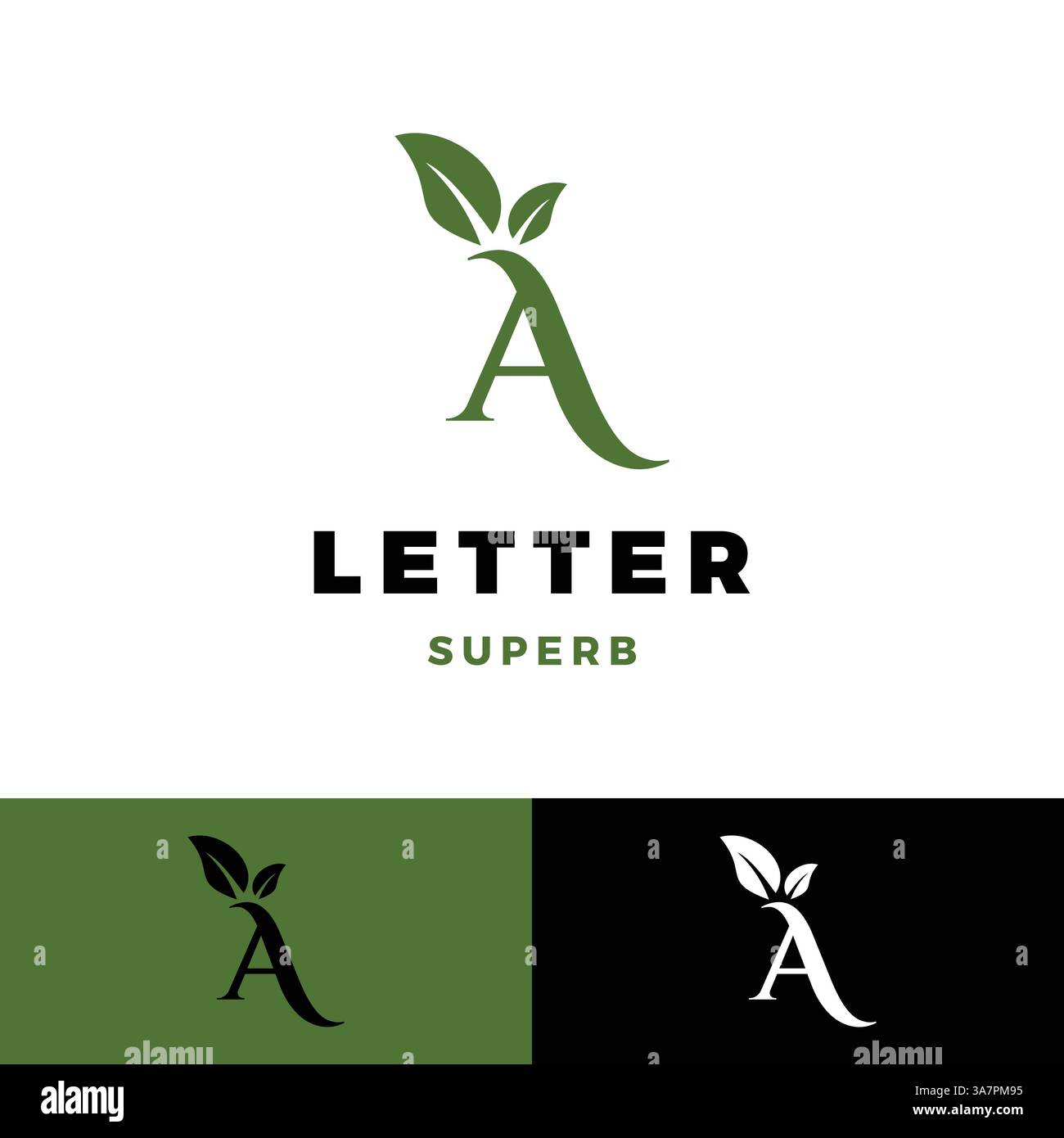Initial Letter A Leaf Symbol Logo Design Vorlage Stock Vektor