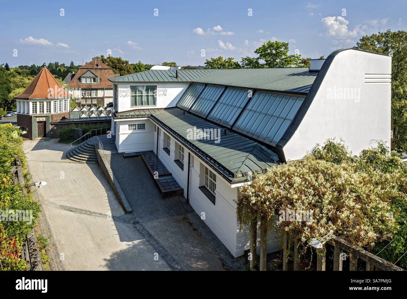 Octagon und Ernst Ludwig Haus von Josef Maria Olbrich, Museum, Jugendstil, UNESCO-Weltkulturerbe, Künstlerkolonie Mathildenhoehe, Darmstadt, HES Stockfoto