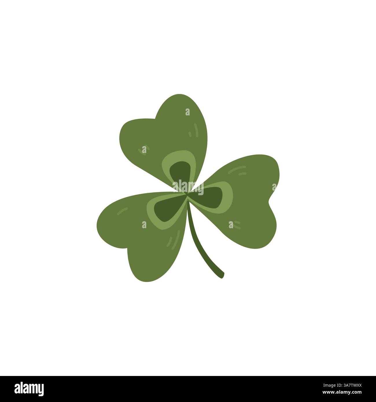 Handgezeichnete süße Kleeblatt-Illustration. Botanisches Clipart Stock Vektor