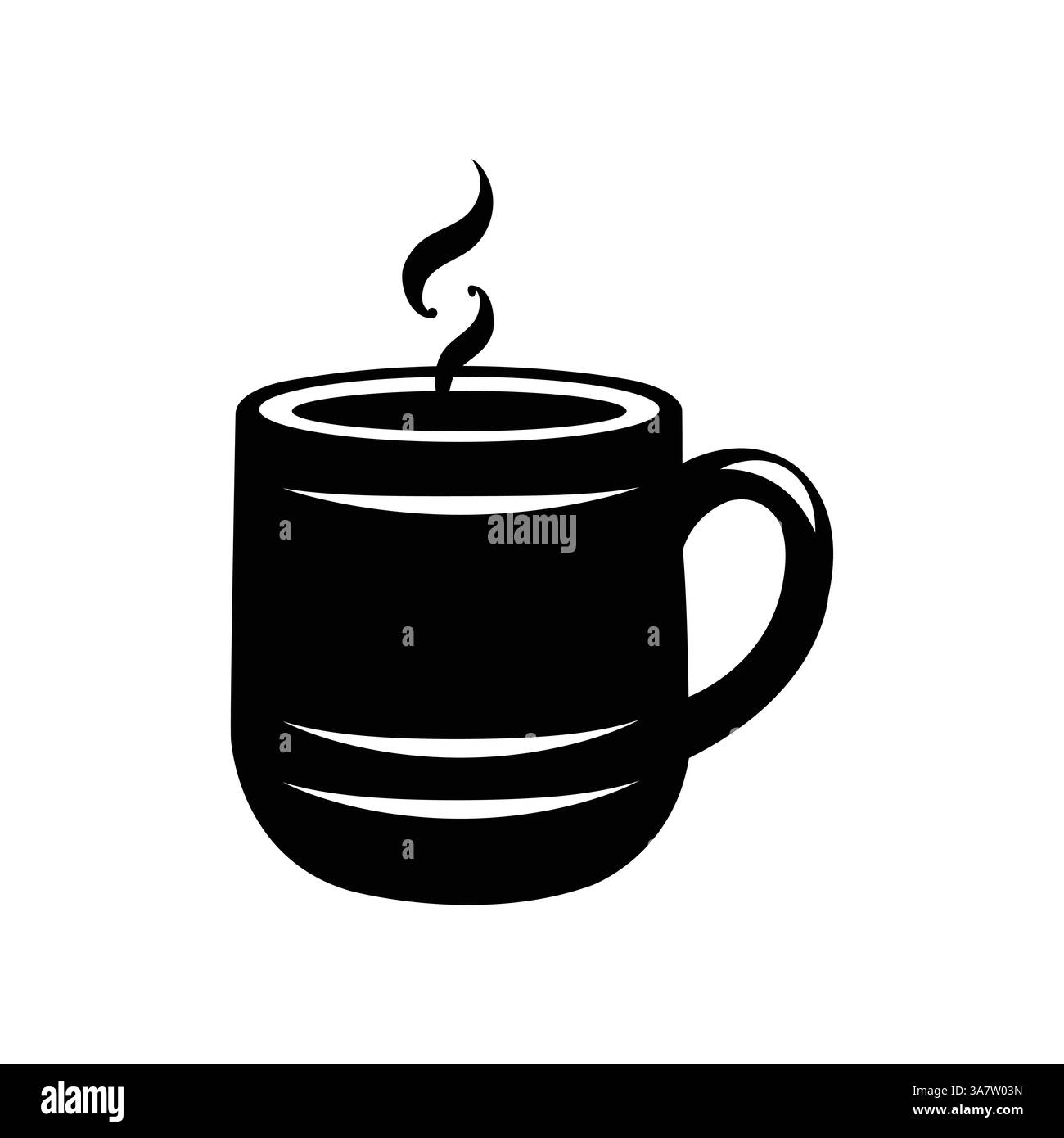 Dampfende Kaffeetasse Silhouette Vektor-Illustration | Minimalistische Kaffee-Grafik | High-Resolution Design Stock Vektor