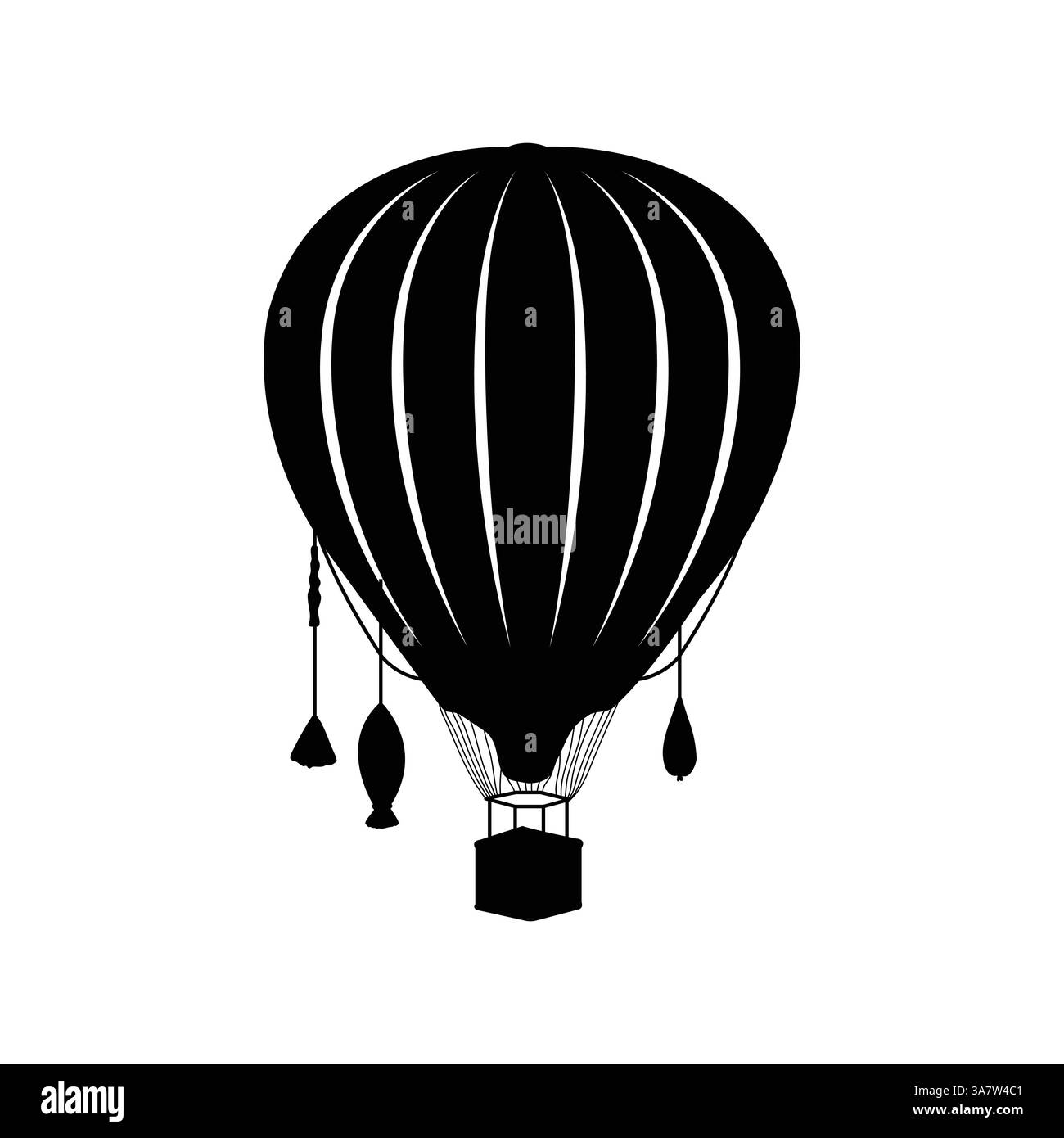 Vintage Heißluftballon Silhouette Vektor: Klassische Reise & Abenteuer Grafik, High-Resolution, isoliert auf weiß Stock Vektor Vintage Heißluftballon Silhouette Vektor: Klassische Reise & Abenteuer Grafik, High-Resolution, isoliert auf weiß Stock Vektor