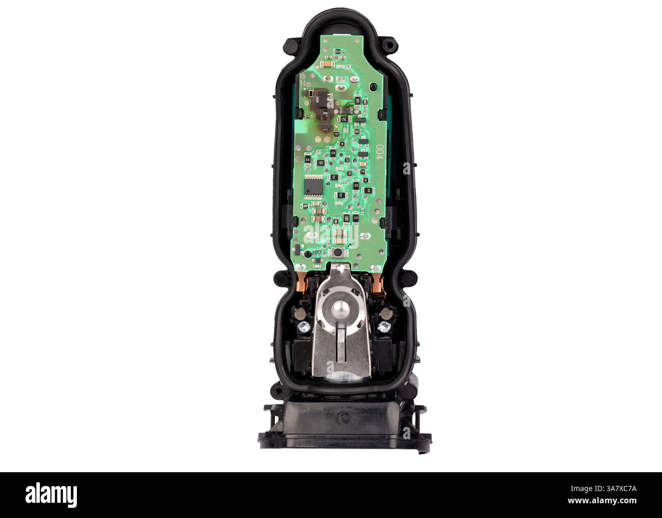 Verbrannte Leiterplatte Des Elektrorasierers Im Gehäuse Stockfoto