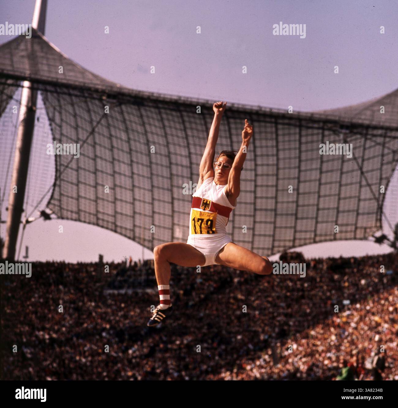 Heide Rosendahl wird am 14.2,2012, 65 Jahre alt sein. Olympische Spiele 1972 in München/Heide Rosendahl gewann zweimal Gold. Im Weitsprung und 4 x 400 m [automatisierte Übersetzung] Stockfoto