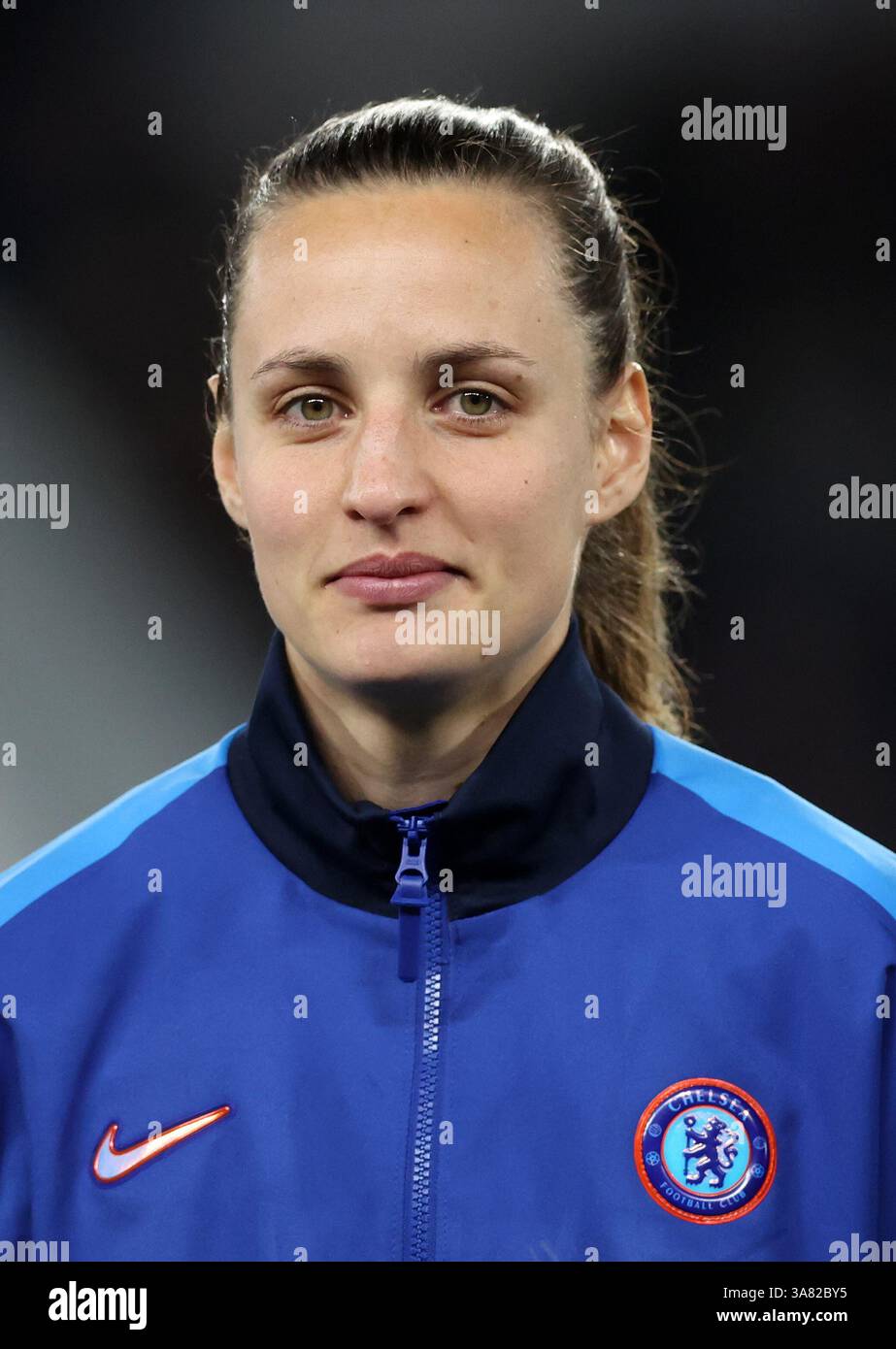 London, Großbritannien. März 2025. Nathalie Björn aus Chelsea während des Spiels der UEFA Women's Champions League in Stamford Bridge, London. Der Bildnachweis sollte lauten: David Klein/Sportimage Credit: Sportimage Ltd/Alamy Live News Stockfoto