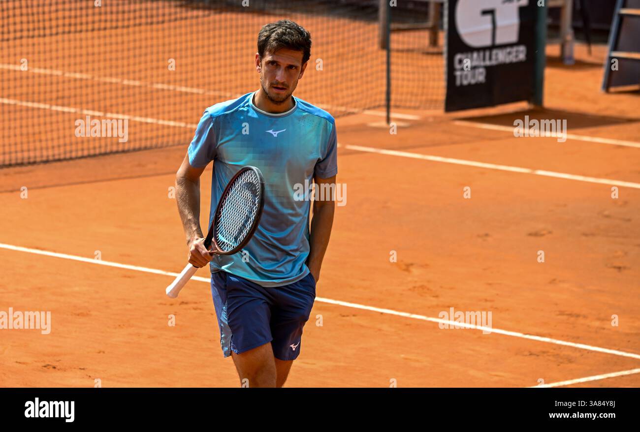 Neapel, Italien. März 2025. VIT Kopriva während des Spiels ATP Challenger Napoli Herren Singles Quarter am 28. März 2024 im Tennisclub in Neapel, Italien Credit: Independent Photo Agency/Alamy Live News Stockfoto