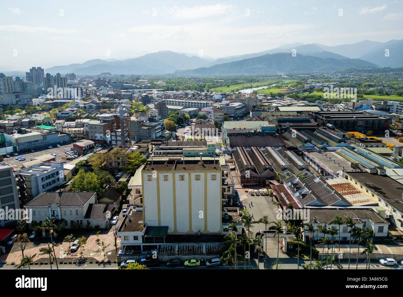 Aus der Vogelperspektive des Chia Chi Lan Liquor Museum der Yilan Destillerie in Yilan, Taiwan Stockfoto
