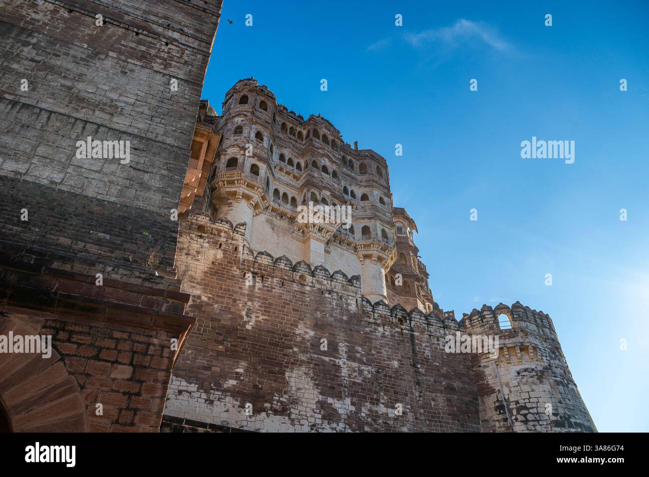 Mehrangarh Fort, Jodhpur, Rajasthan, Indien Stockfoto